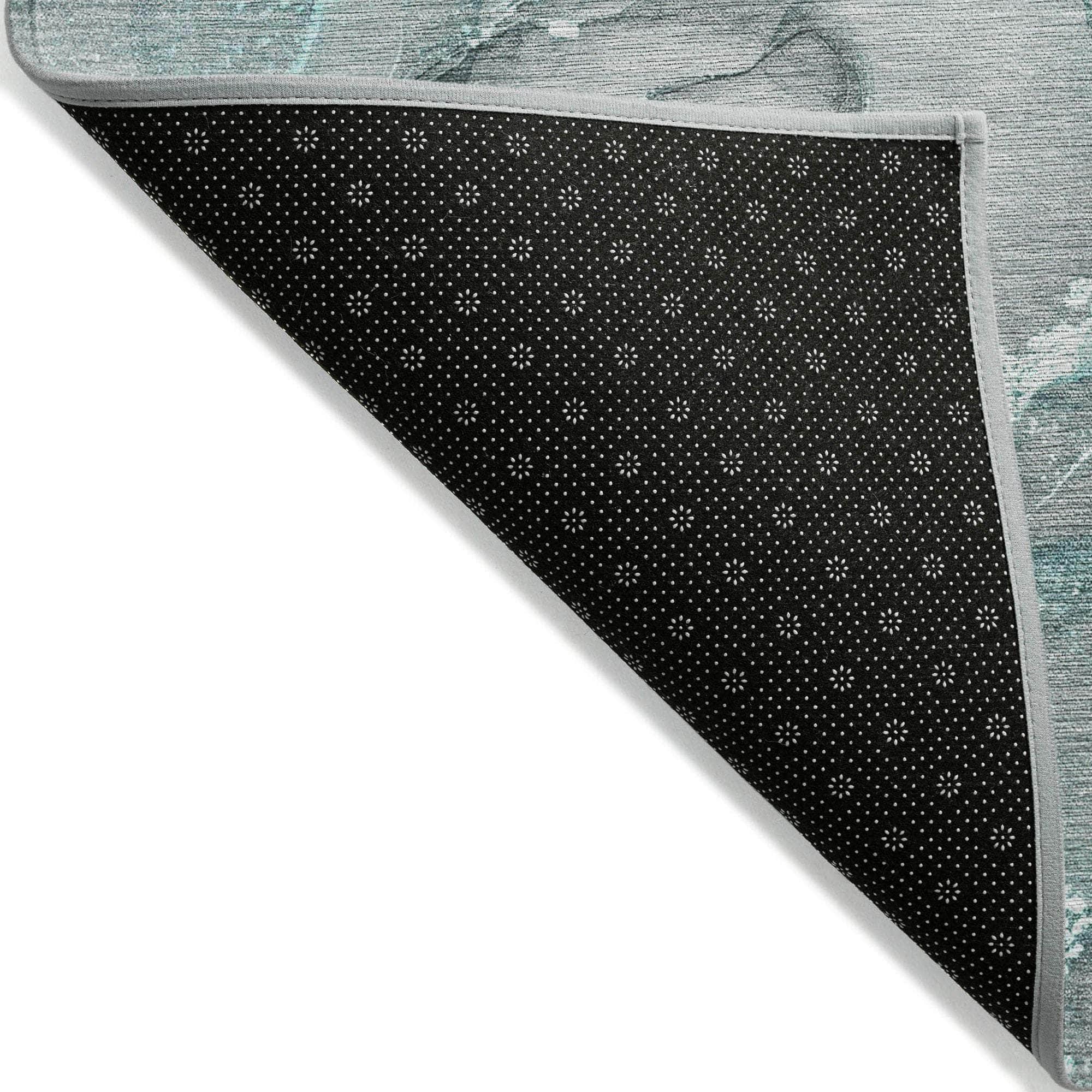 Machine Made ACN519 Teal Rugs