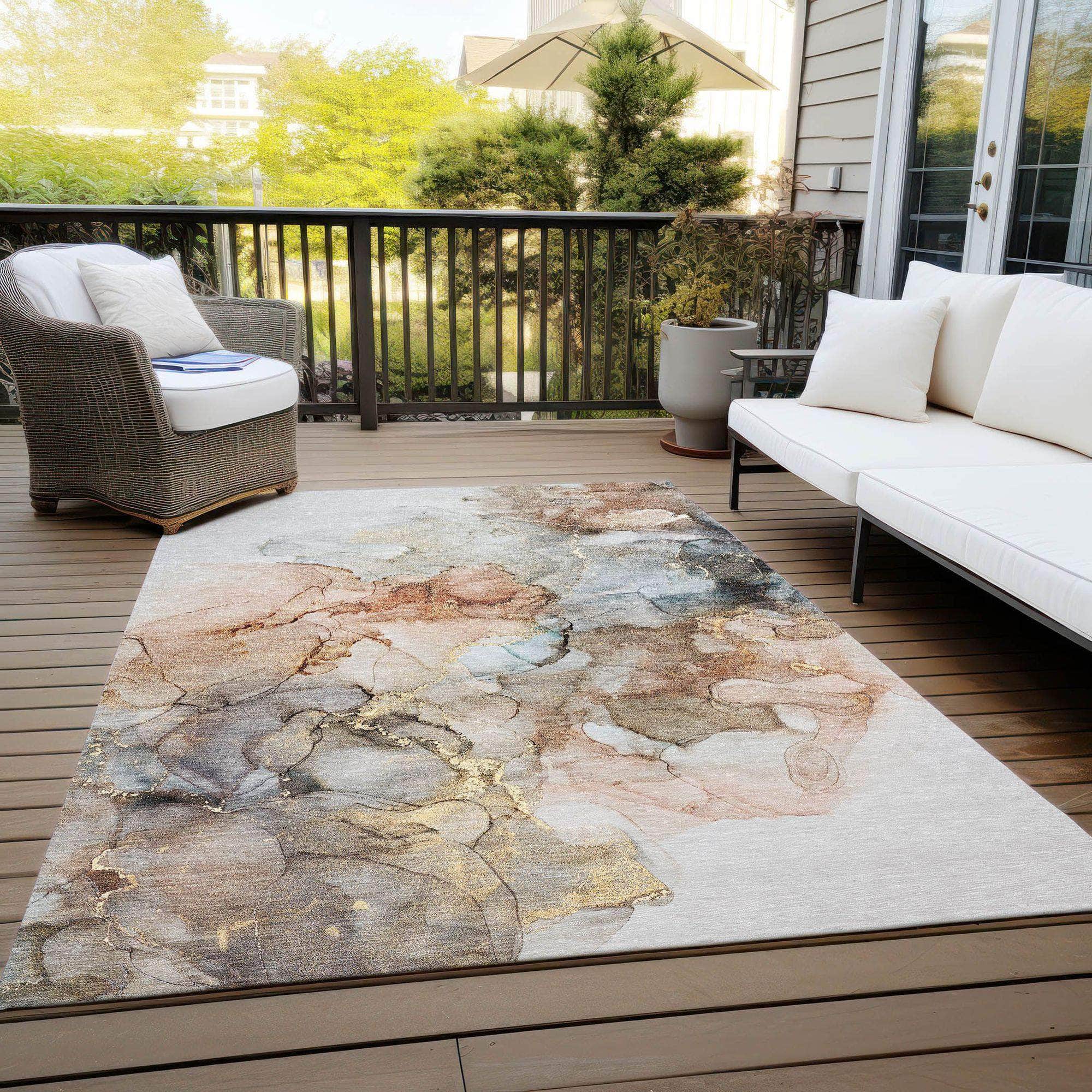 Machine Made ACN520 Beige Brown Rugs