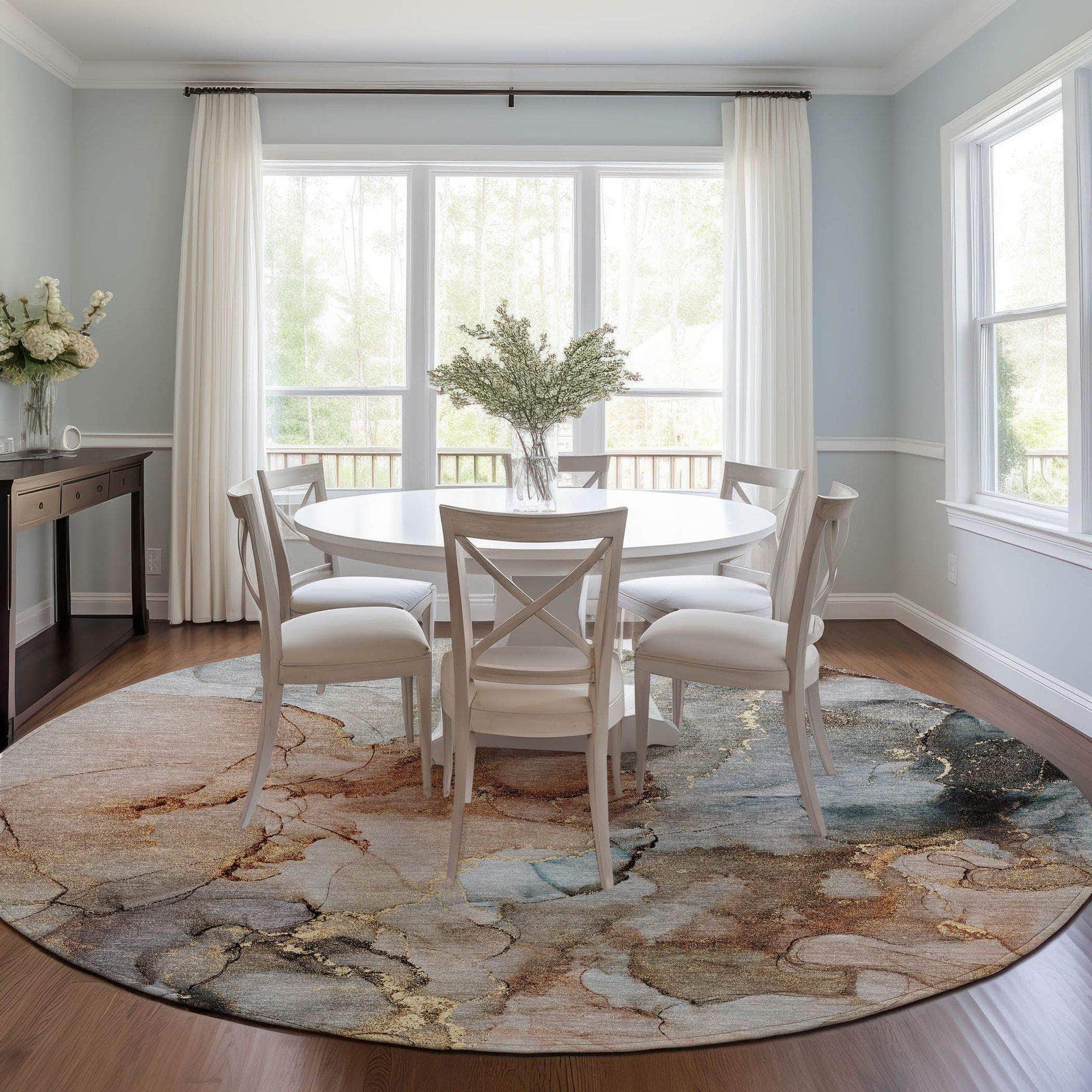 Machine Made ACN520 Beige Brown Rugs