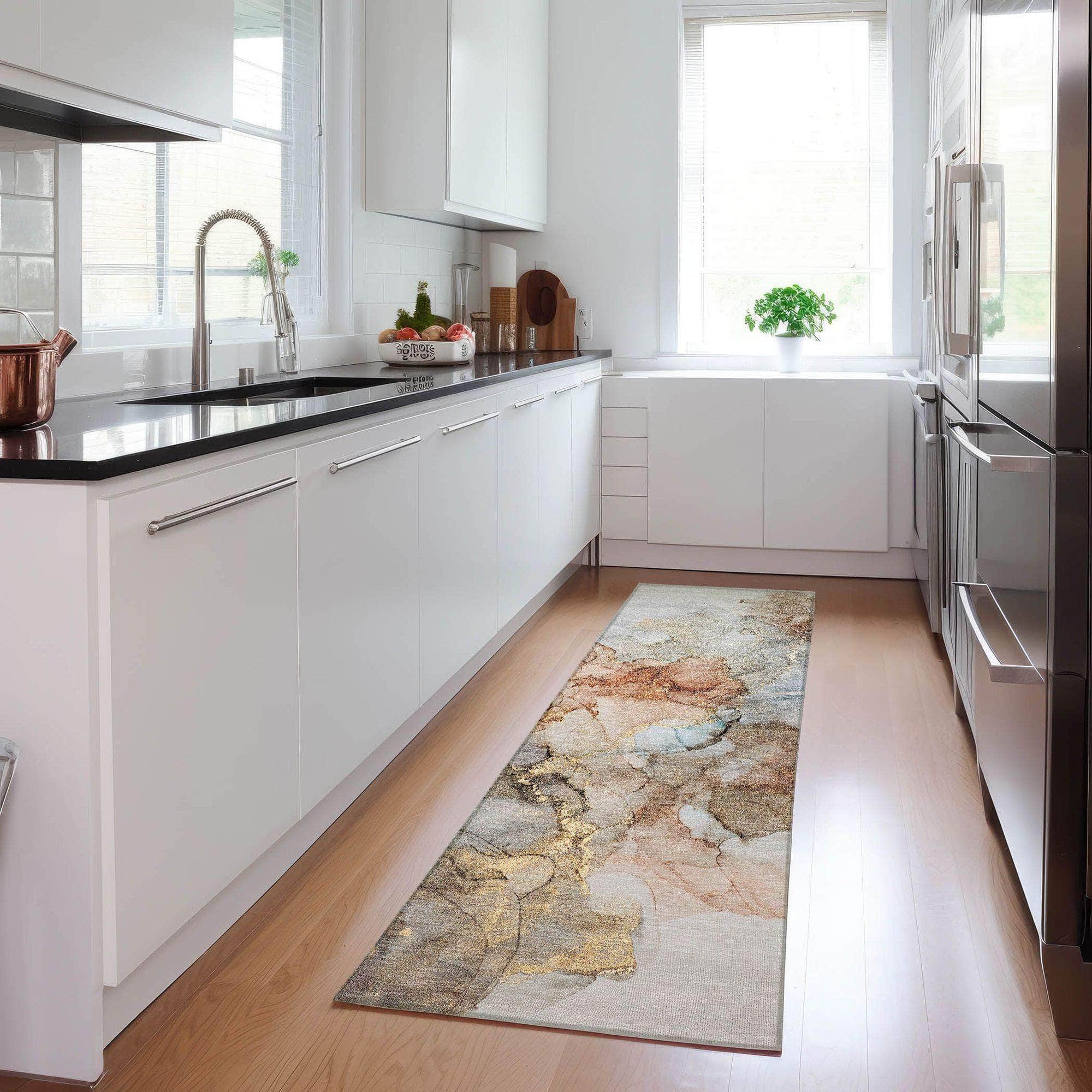 Machine Made ACN520 Beige Brown Rugs
