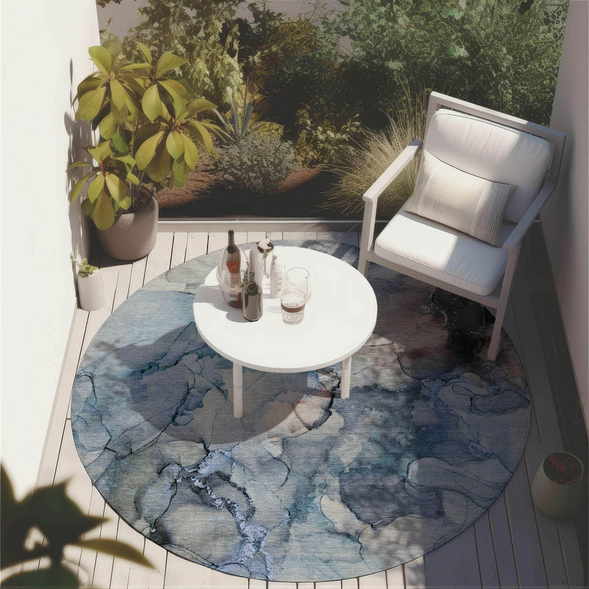 Machine Made ACN520 Blue Rugs