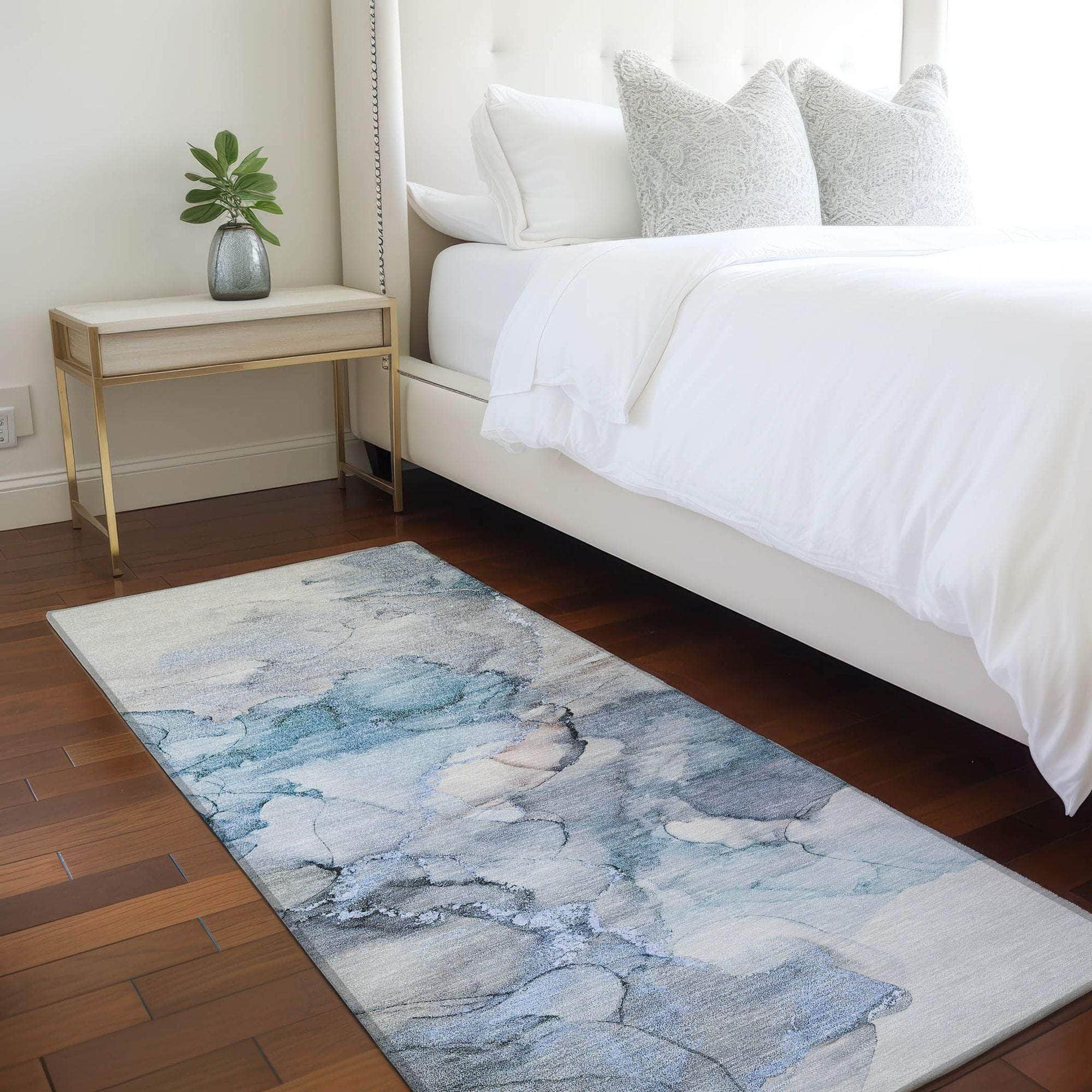 Machine Made ACN520 Blue Rugs