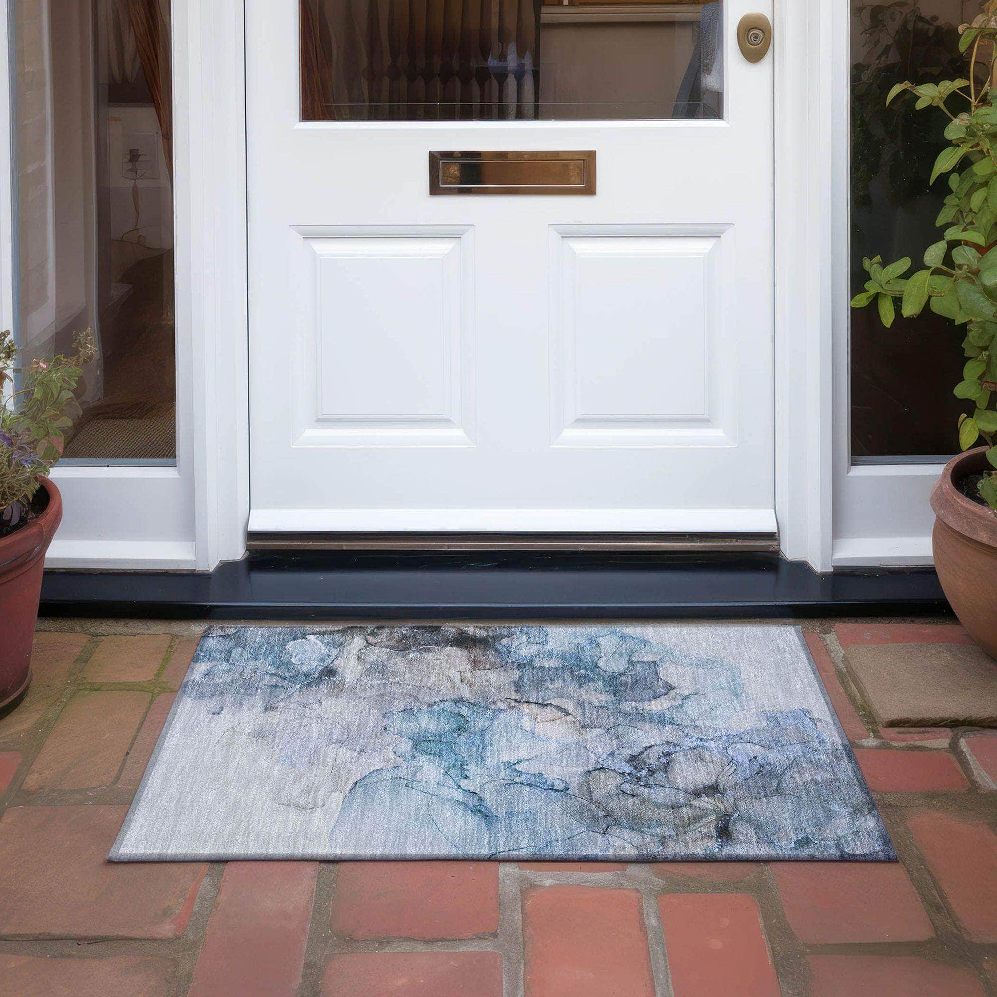 Machine Made ACN520 Blue Rugs
