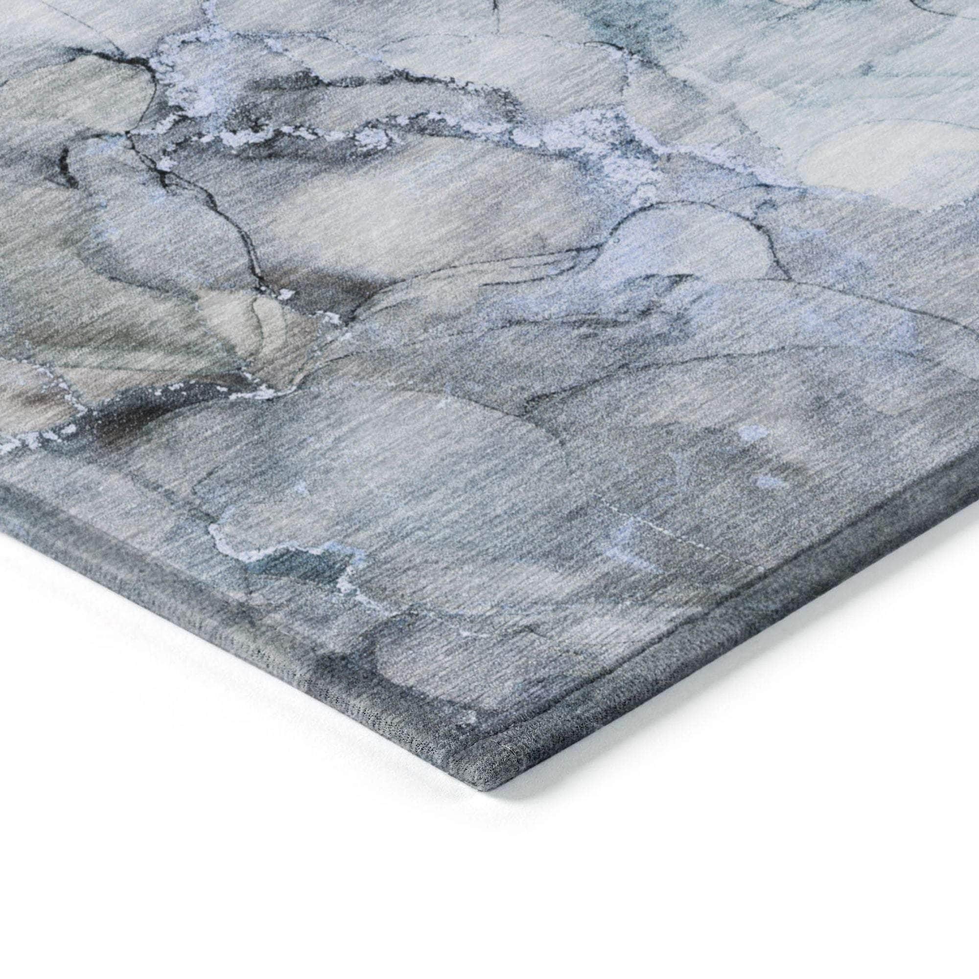 Machine Made ACN520 Blue Rugs