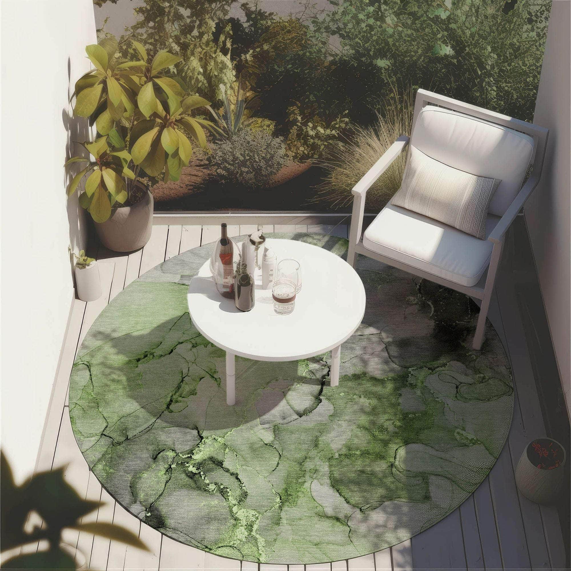 Machine Made ACN520 Green Rugs