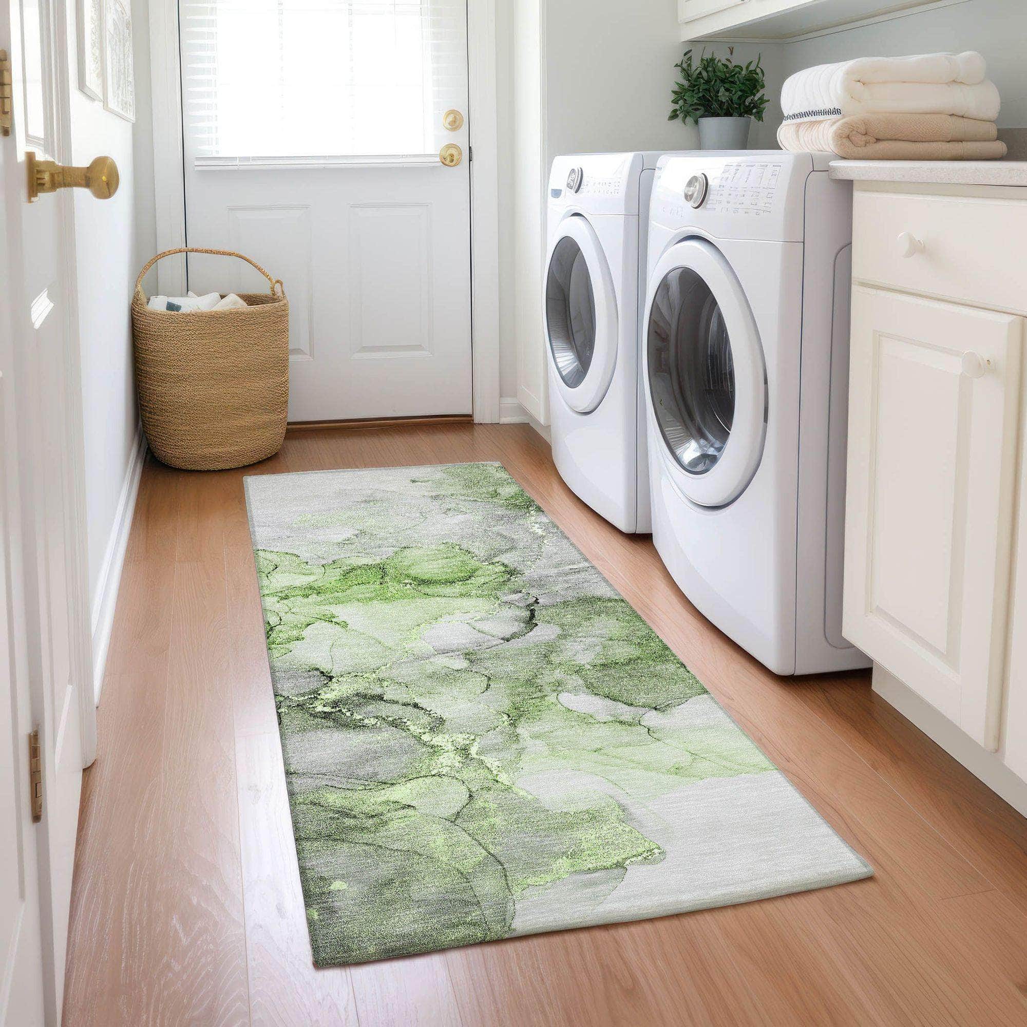 Machine Made ACN520 Green Rugs