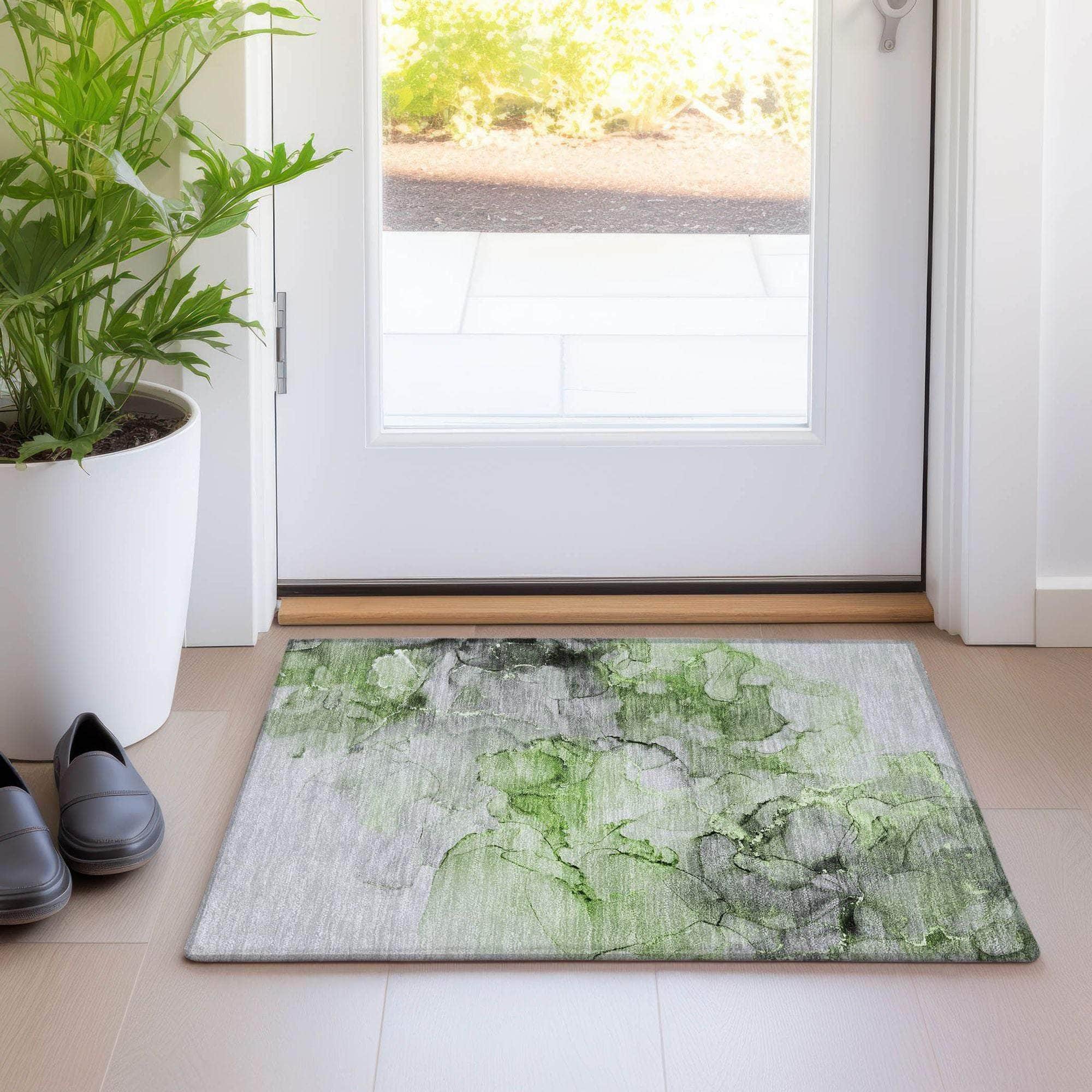 Machine Made ACN520 Green Rugs