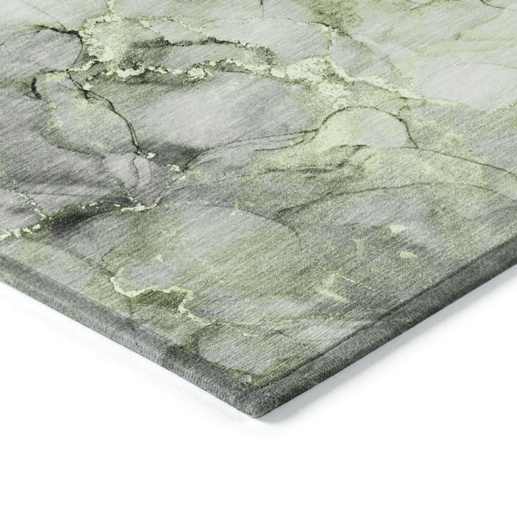 Machine Made ACN520 Green Rugs