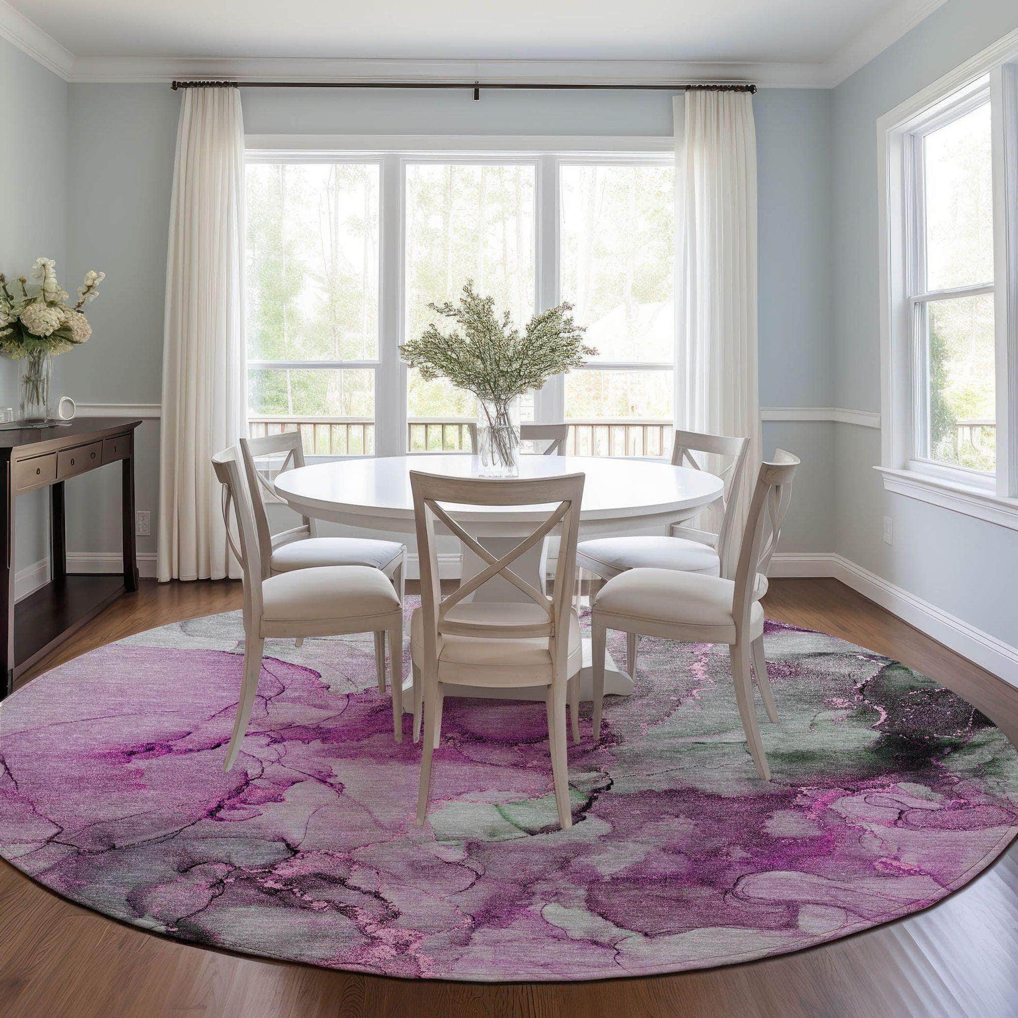 Machine Made ACN520 Pink Rugs