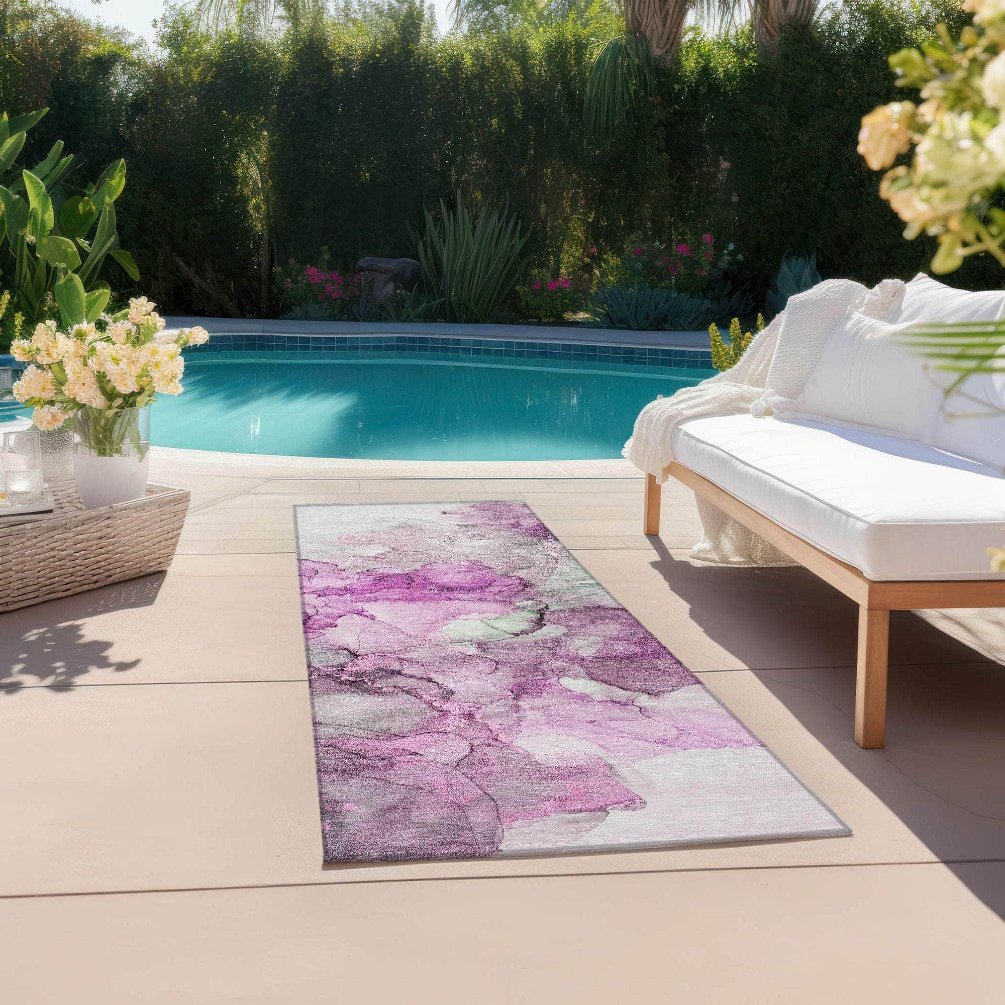 Machine Made ACN520 Pink Rugs
