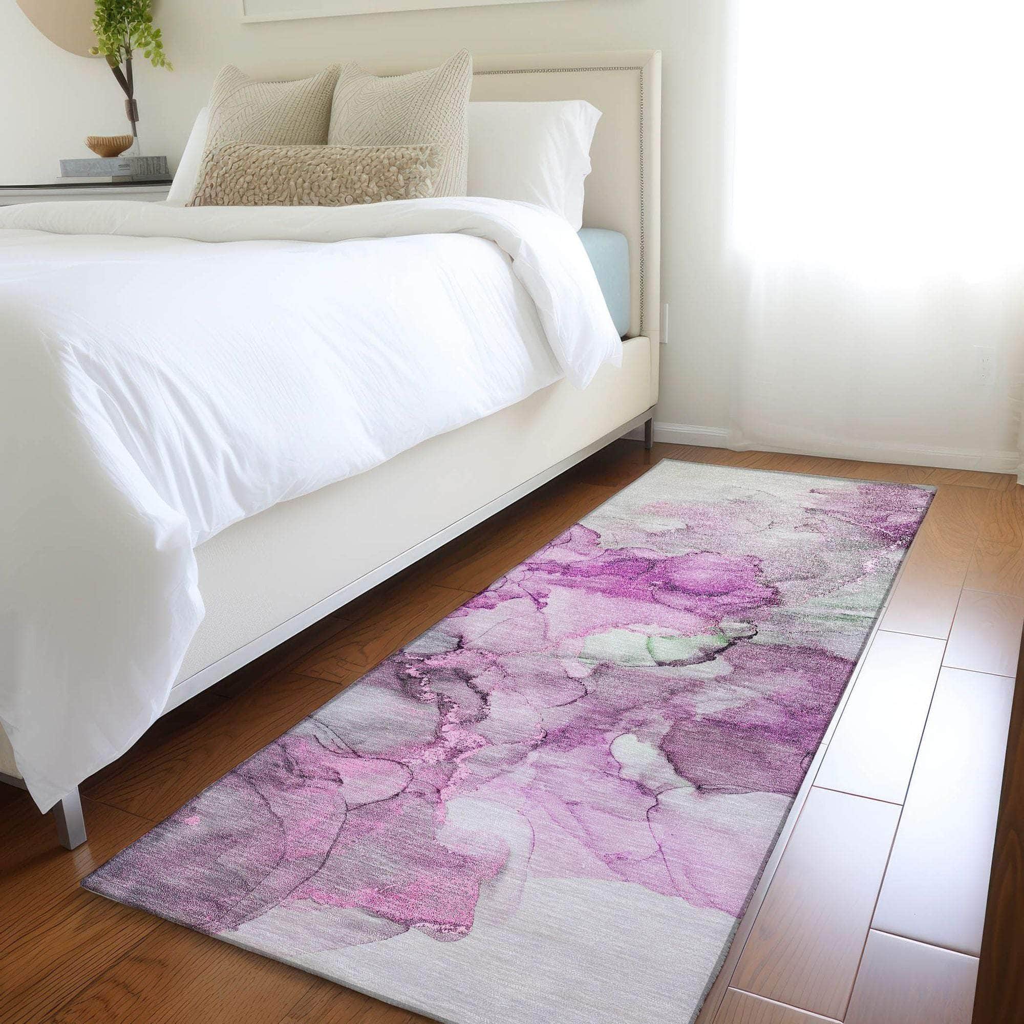 Machine Made ACN520 Pink Rugs
