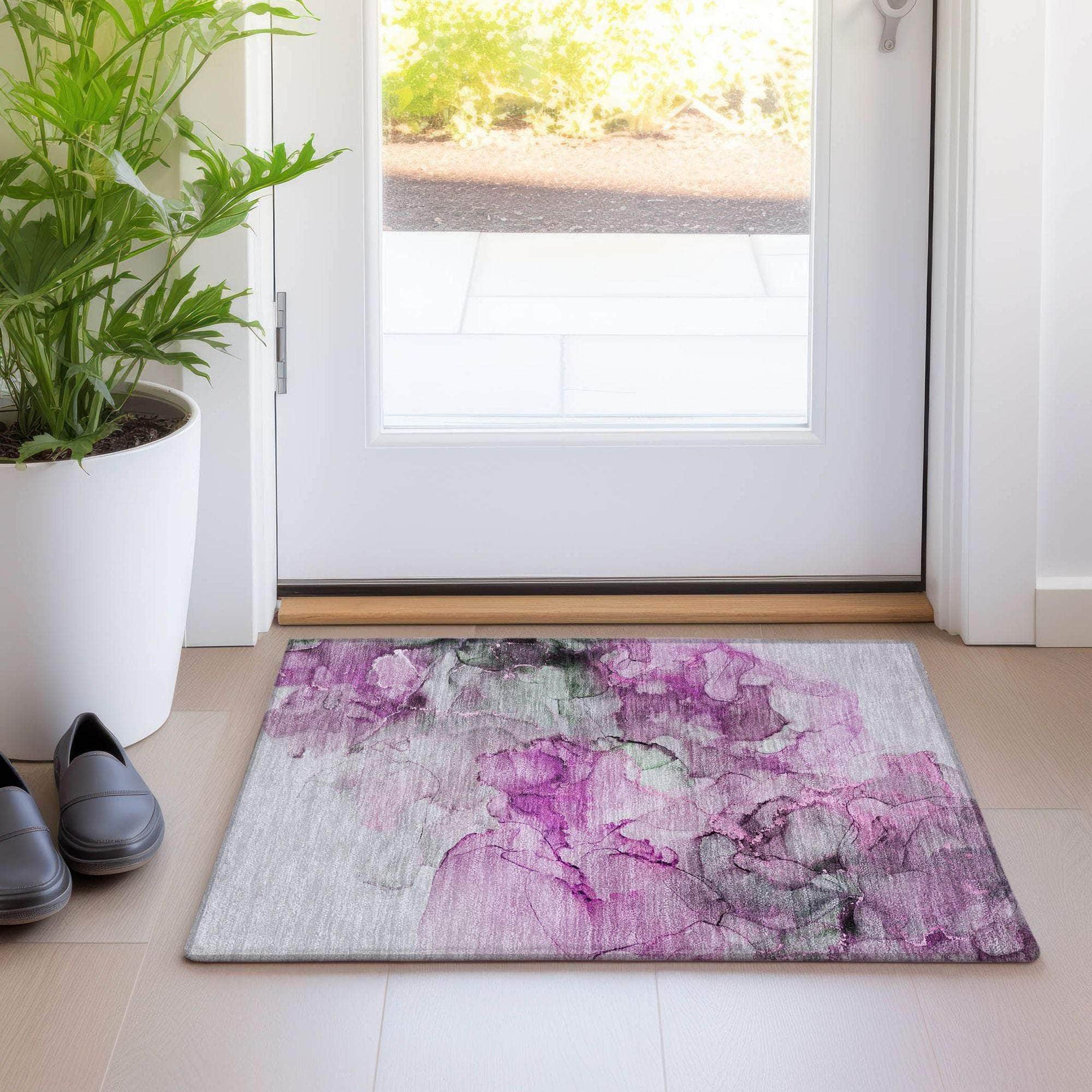 Machine Made ACN520 Pink Rugs
