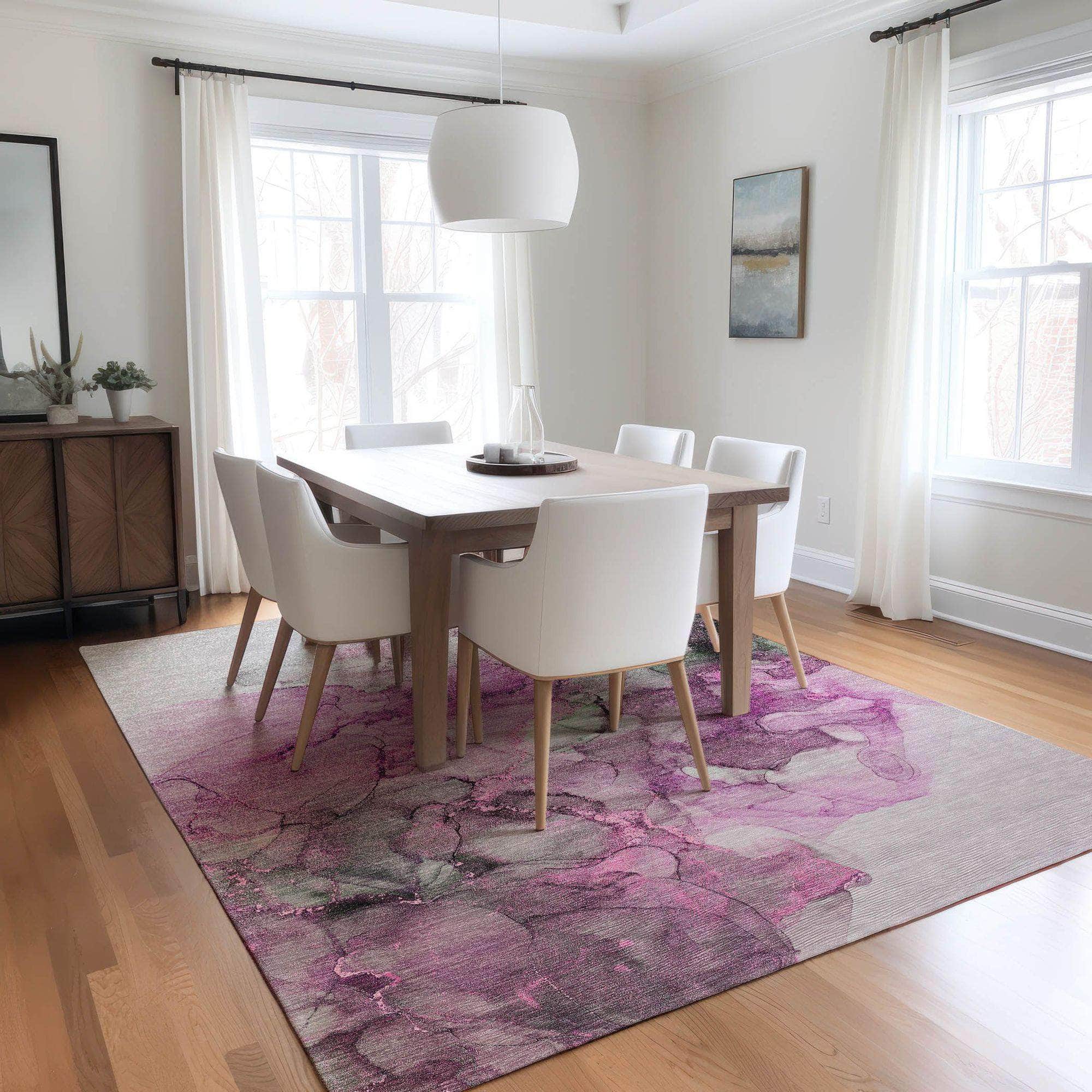 Machine Made ACN520 Pink Rugs