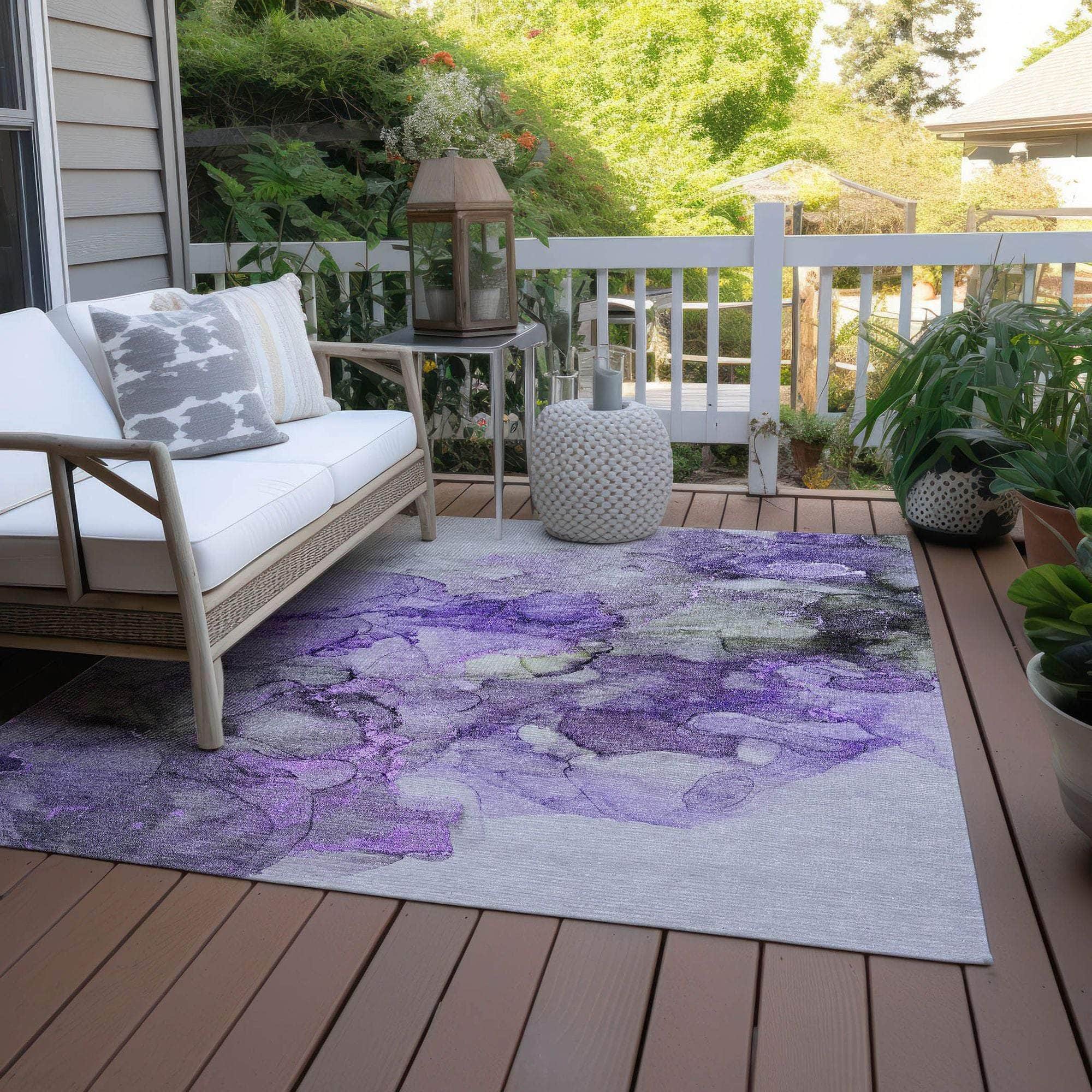 Machine Made ACN520 Purple Rugs