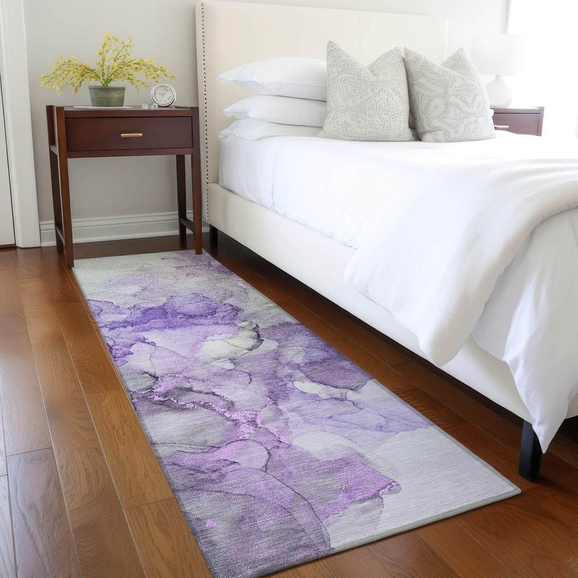 Machine Made ACN520 Purple Rugs