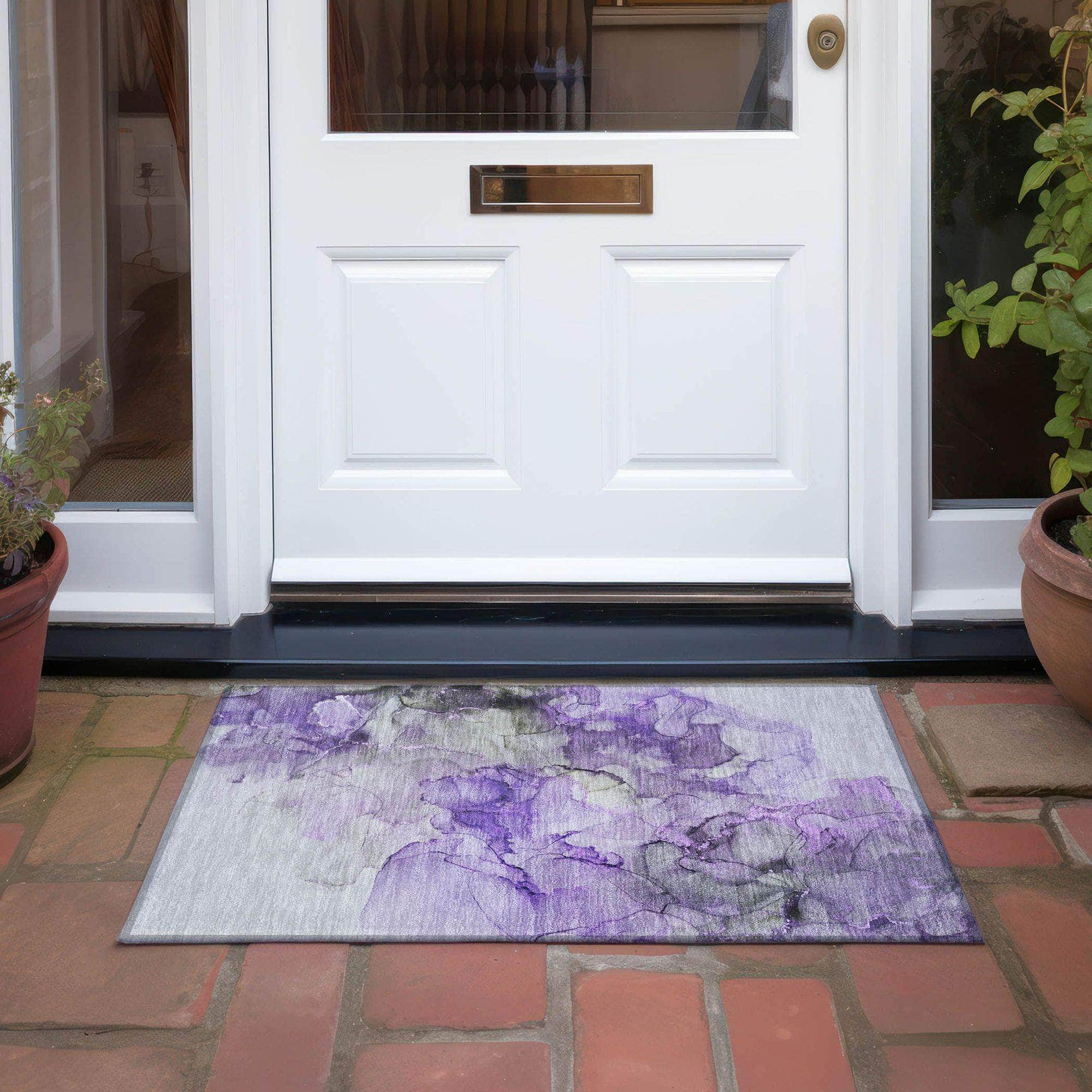 Machine Made ACN520 Purple Rugs