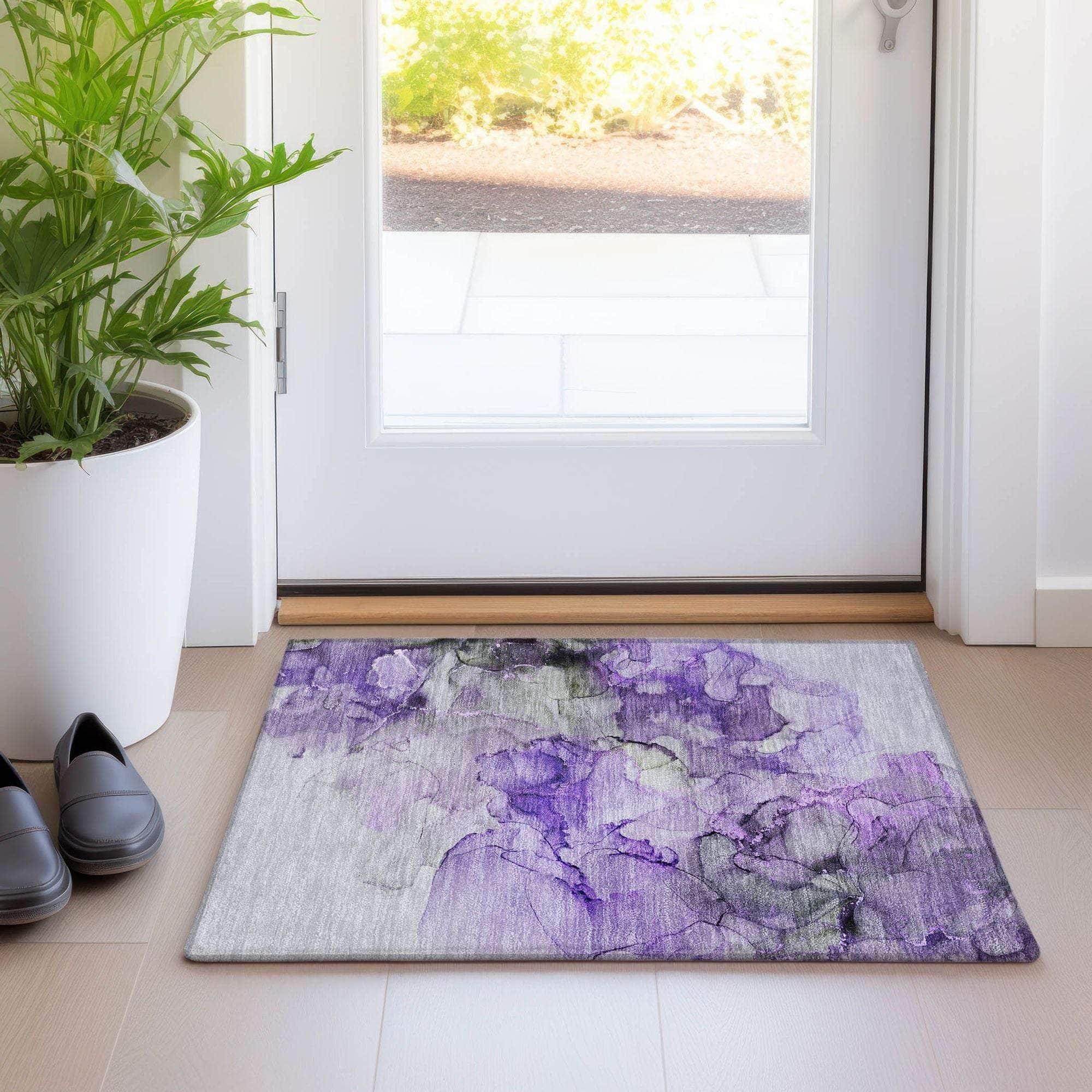 Machine Made ACN520 Purple Rugs