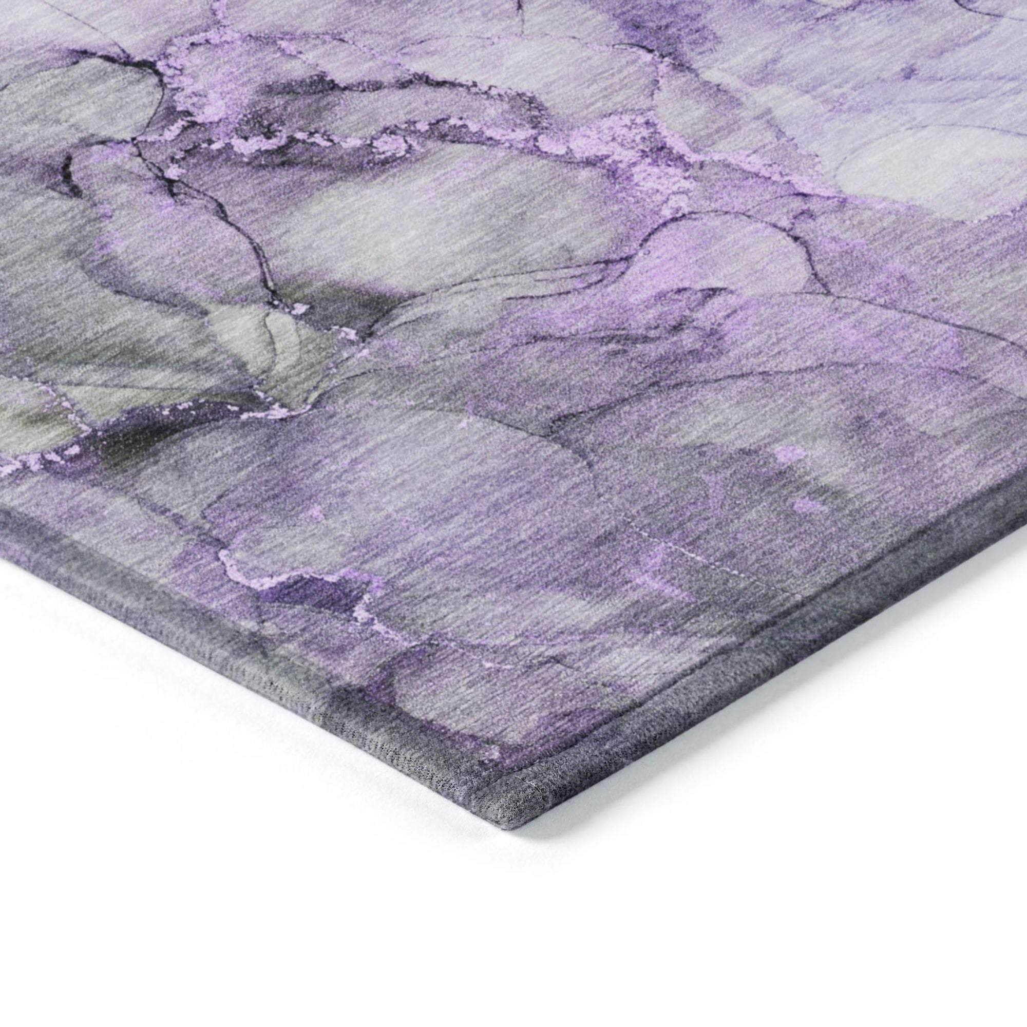 Machine Made ACN520 Purple Rugs