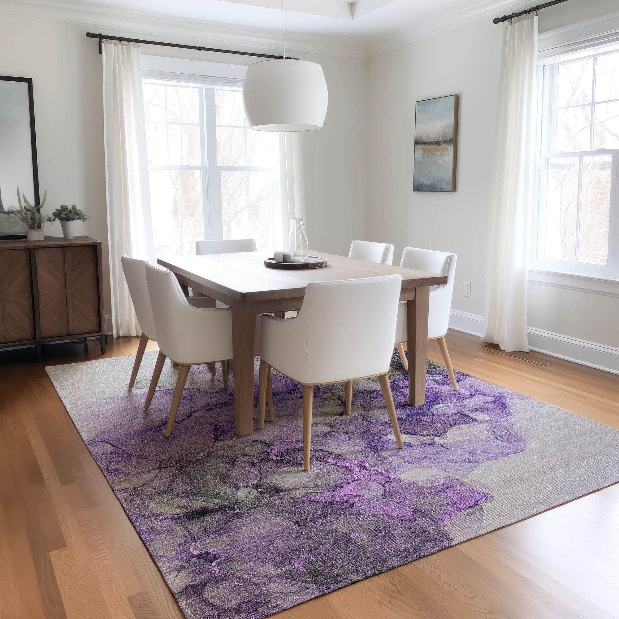 Machine Made ACN520 Purple Rugs