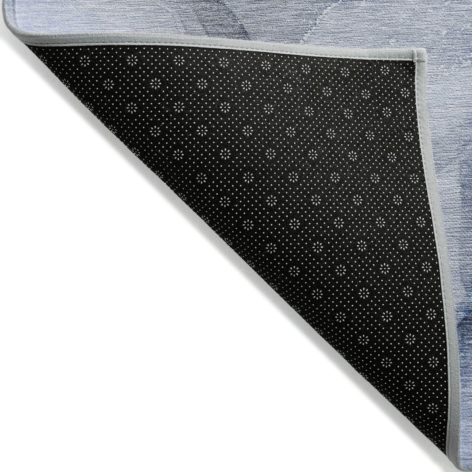 Machine Made ACN521 Blue Rugs