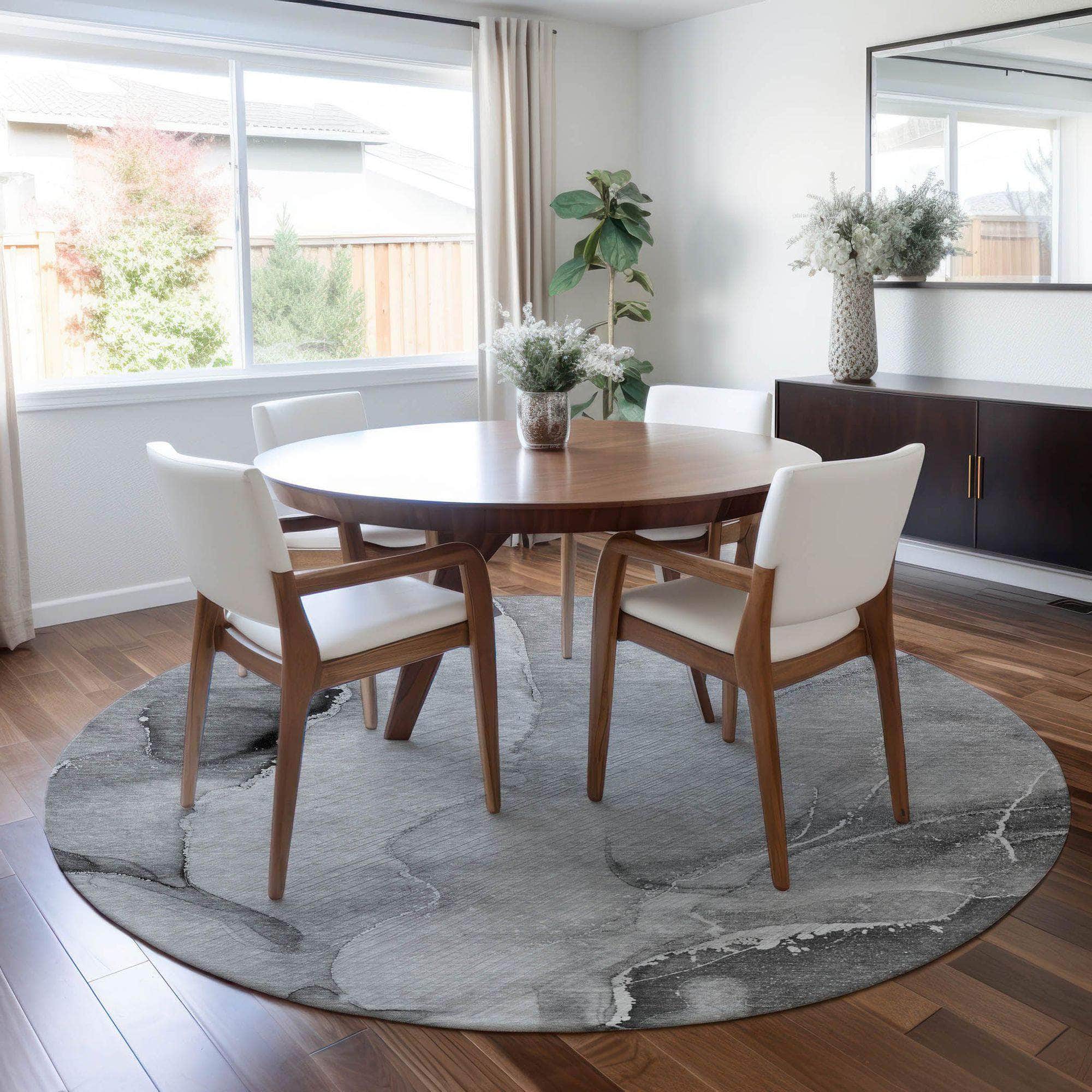 Machine Made ACN521 Gray Rugs