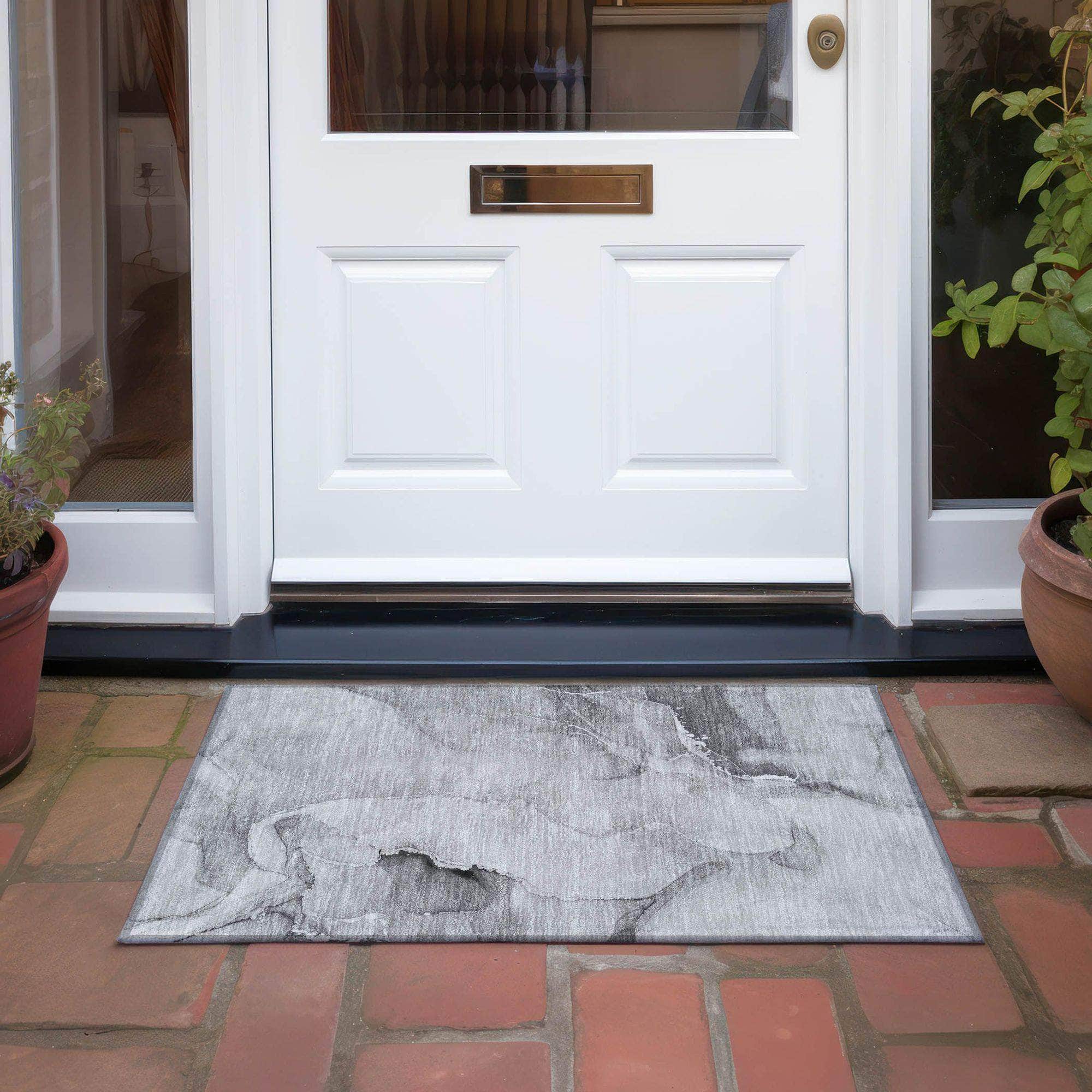 Machine Made ACN521 Gray Rugs
