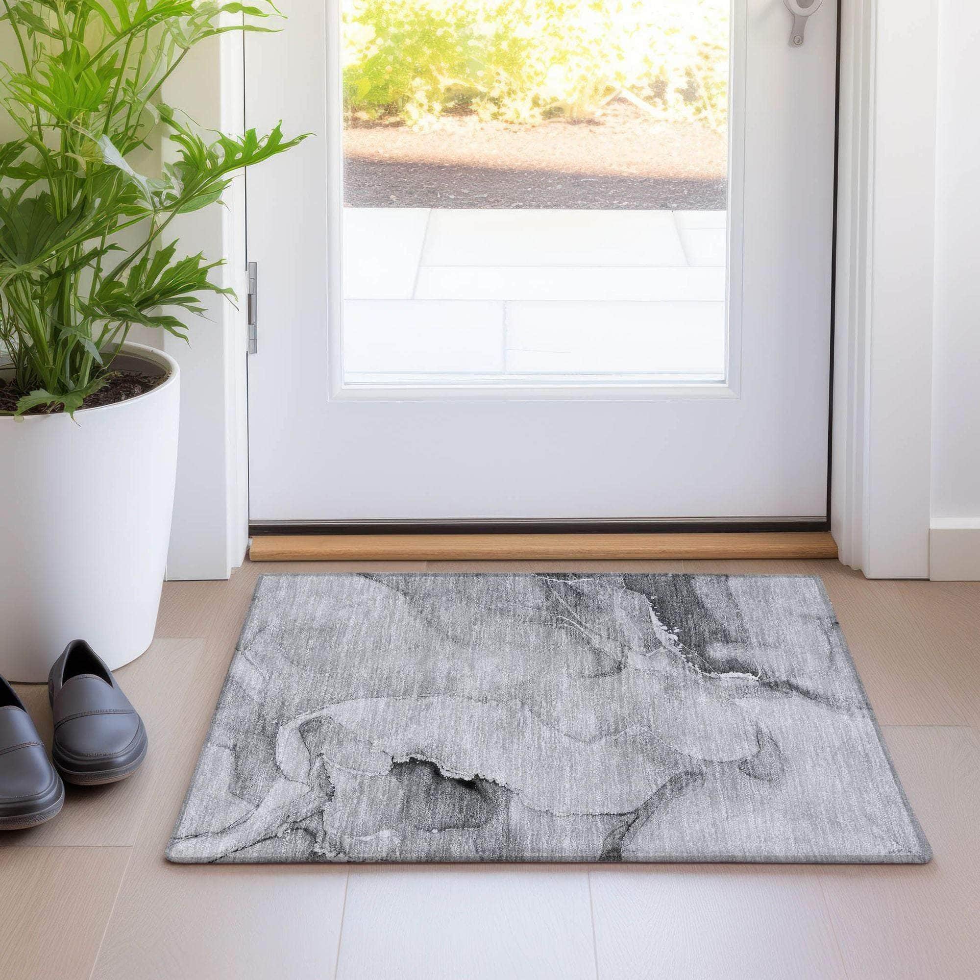 Machine Made ACN521 Gray Rugs