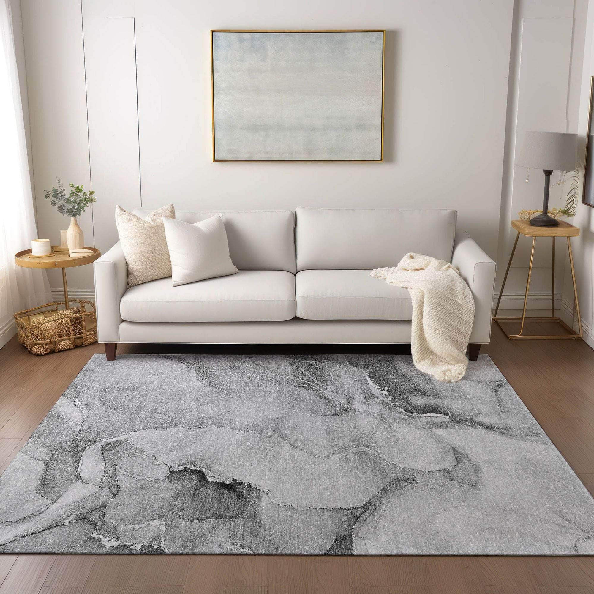 Machine Made ACN521 Gray Rugs