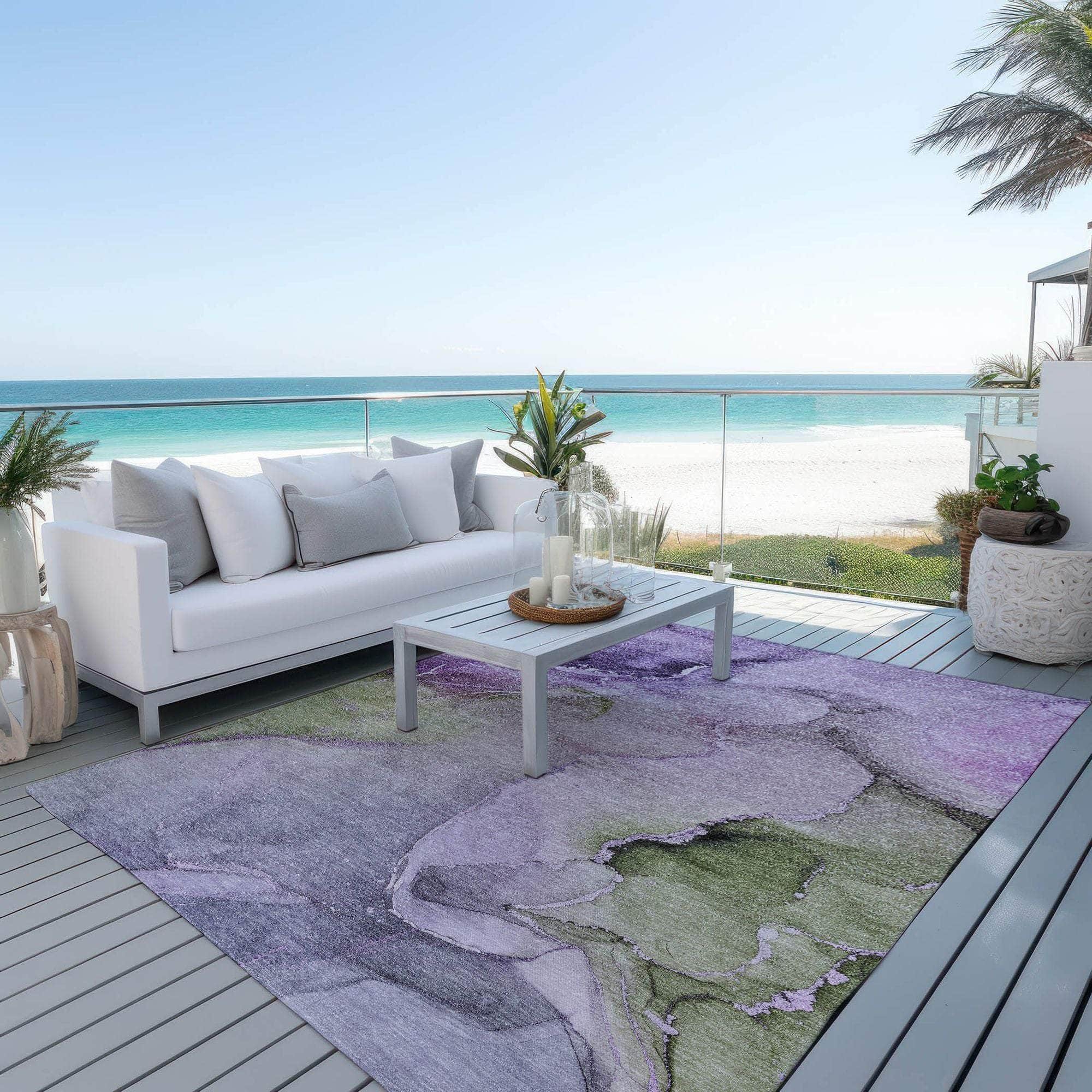 Machine Made ACN521 Purple Rugs