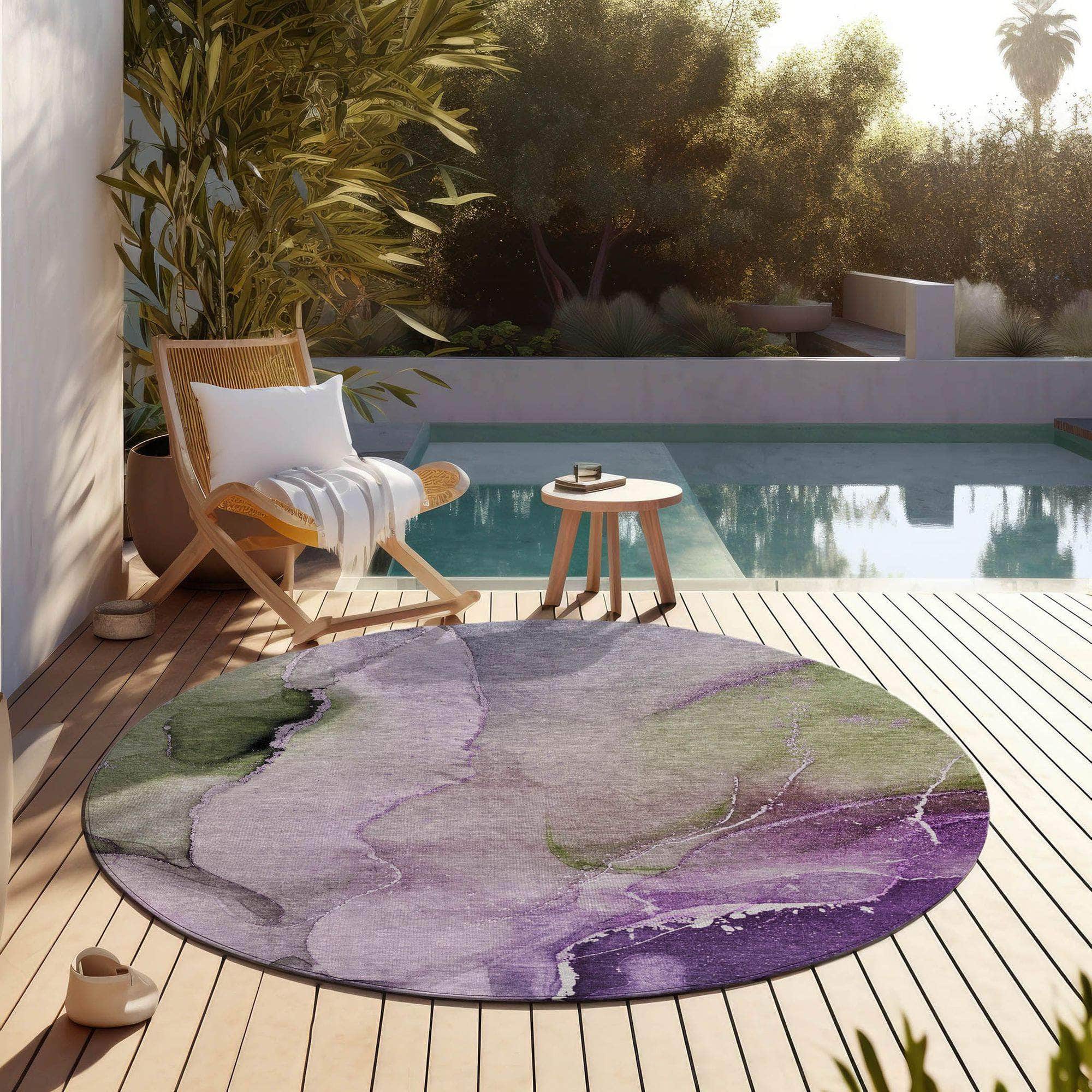 Machine Made ACN521 Purple Rugs