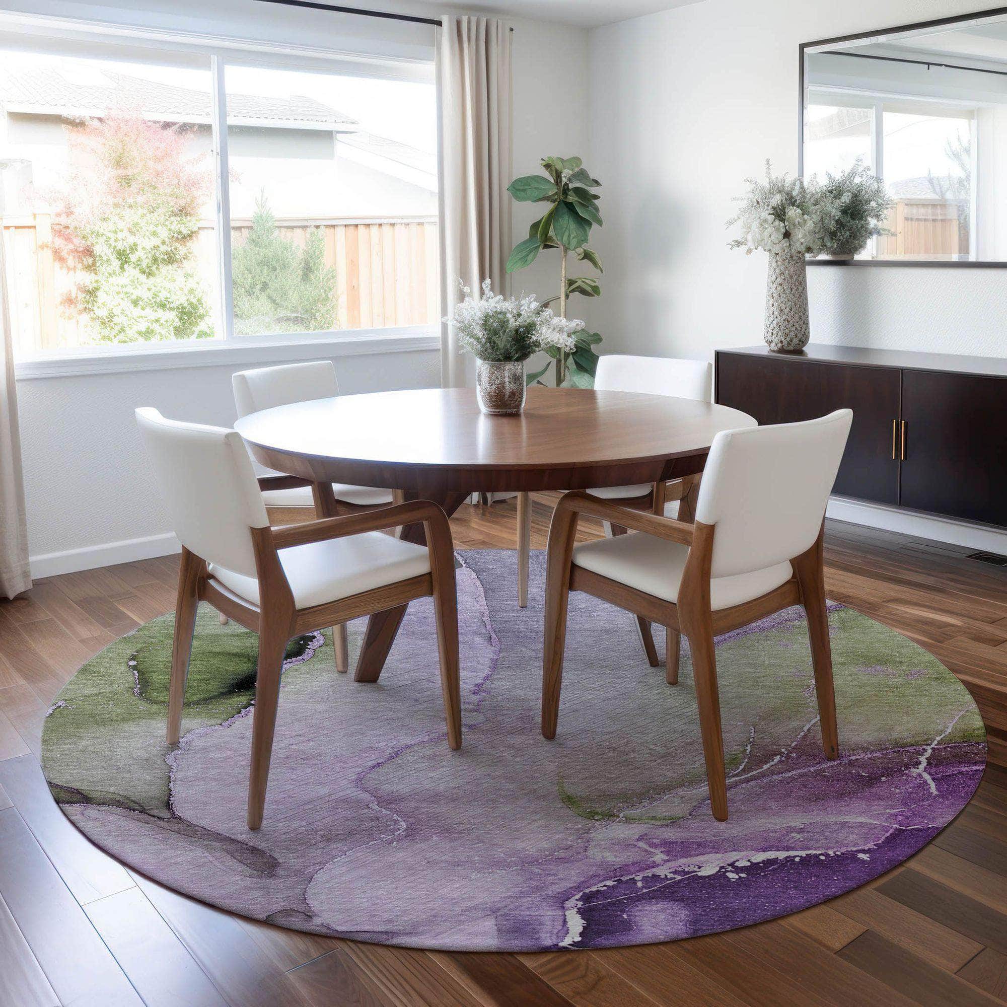 Machine Made ACN521 Purple Rugs
