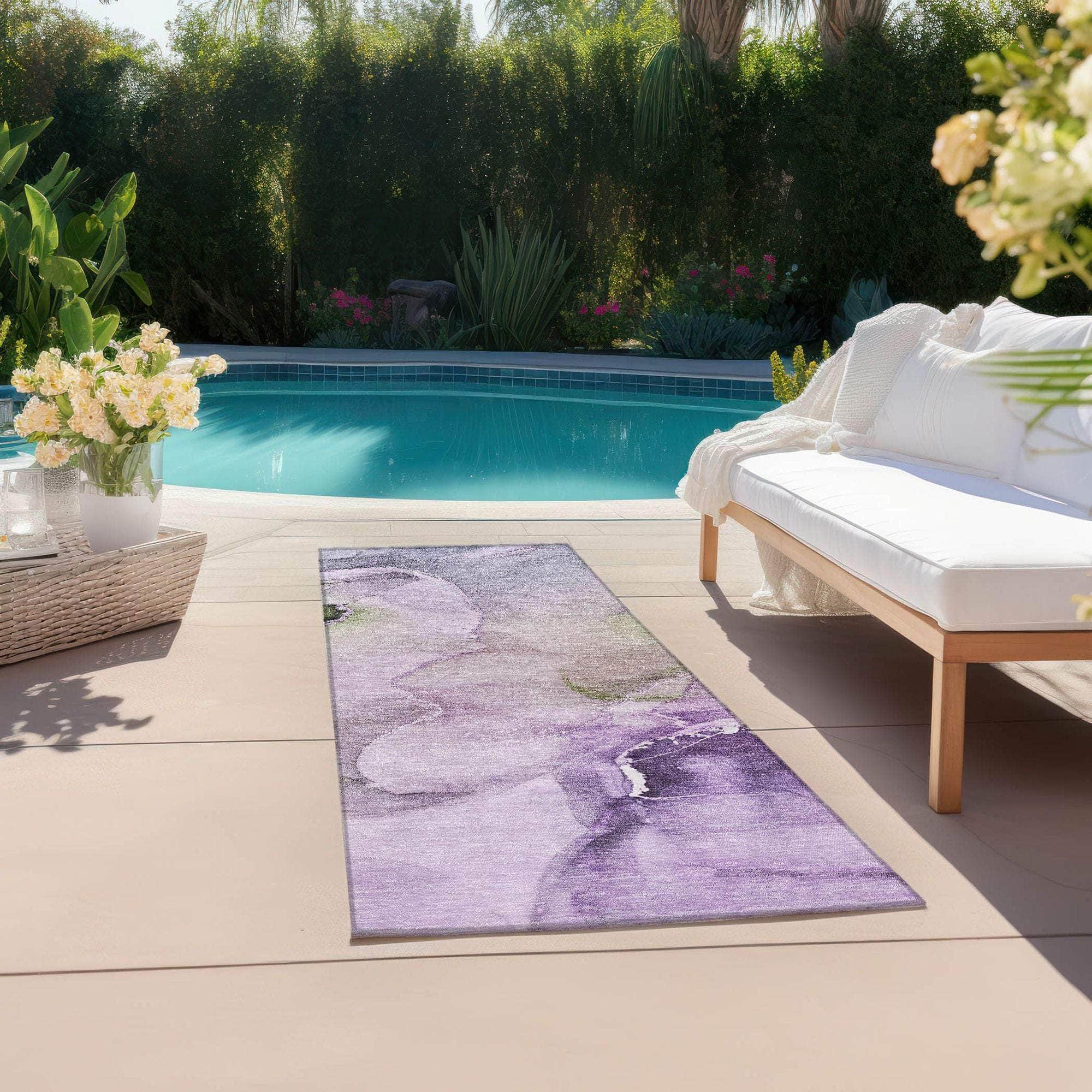 Machine Made ACN521 Purple Rugs