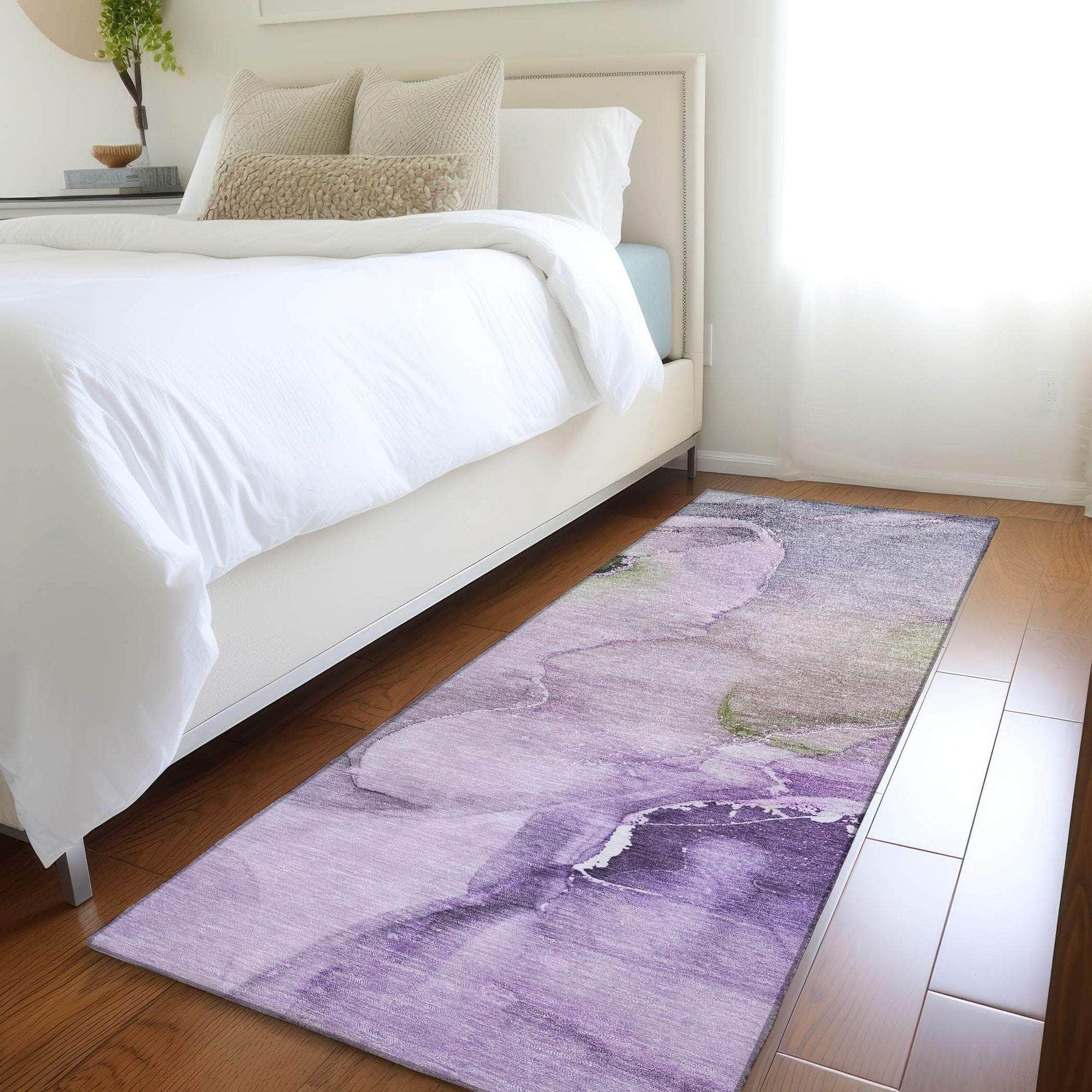 Machine Made ACN521 Purple Rugs
