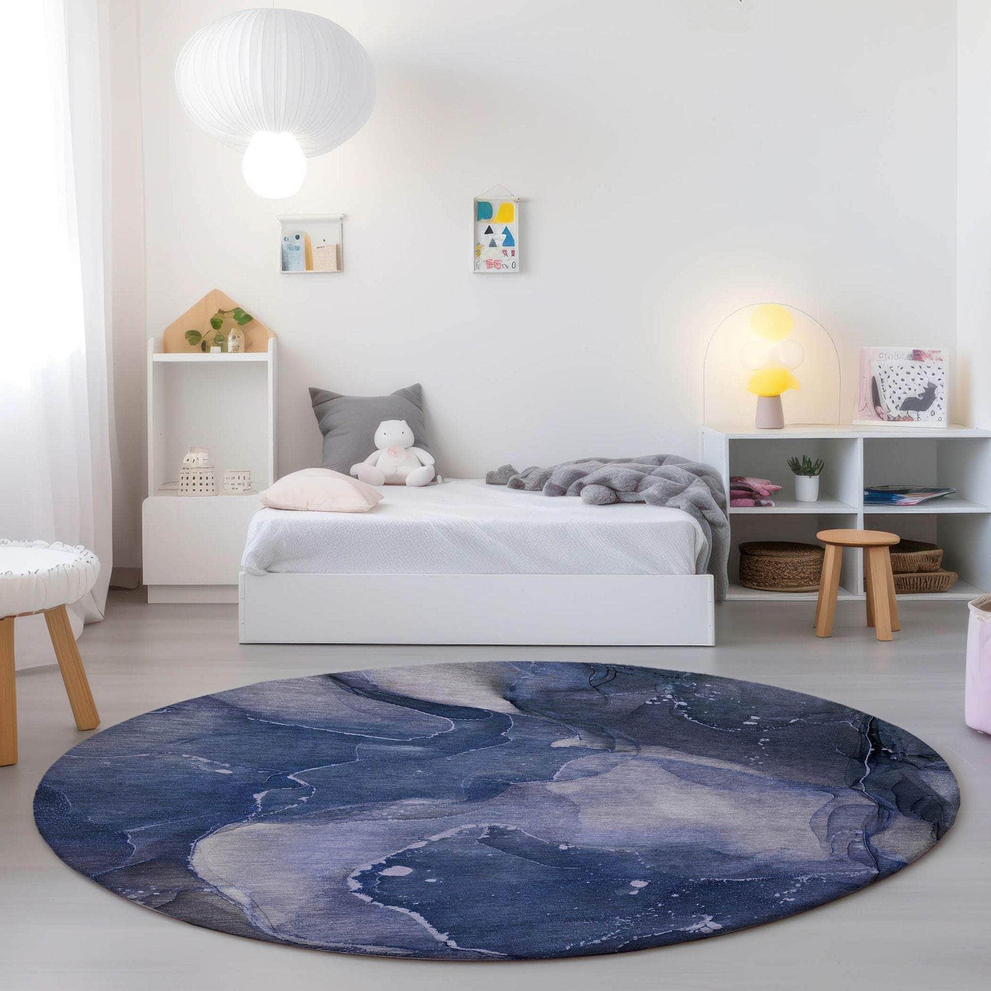 Machine Made ACN522 Blue Rugs