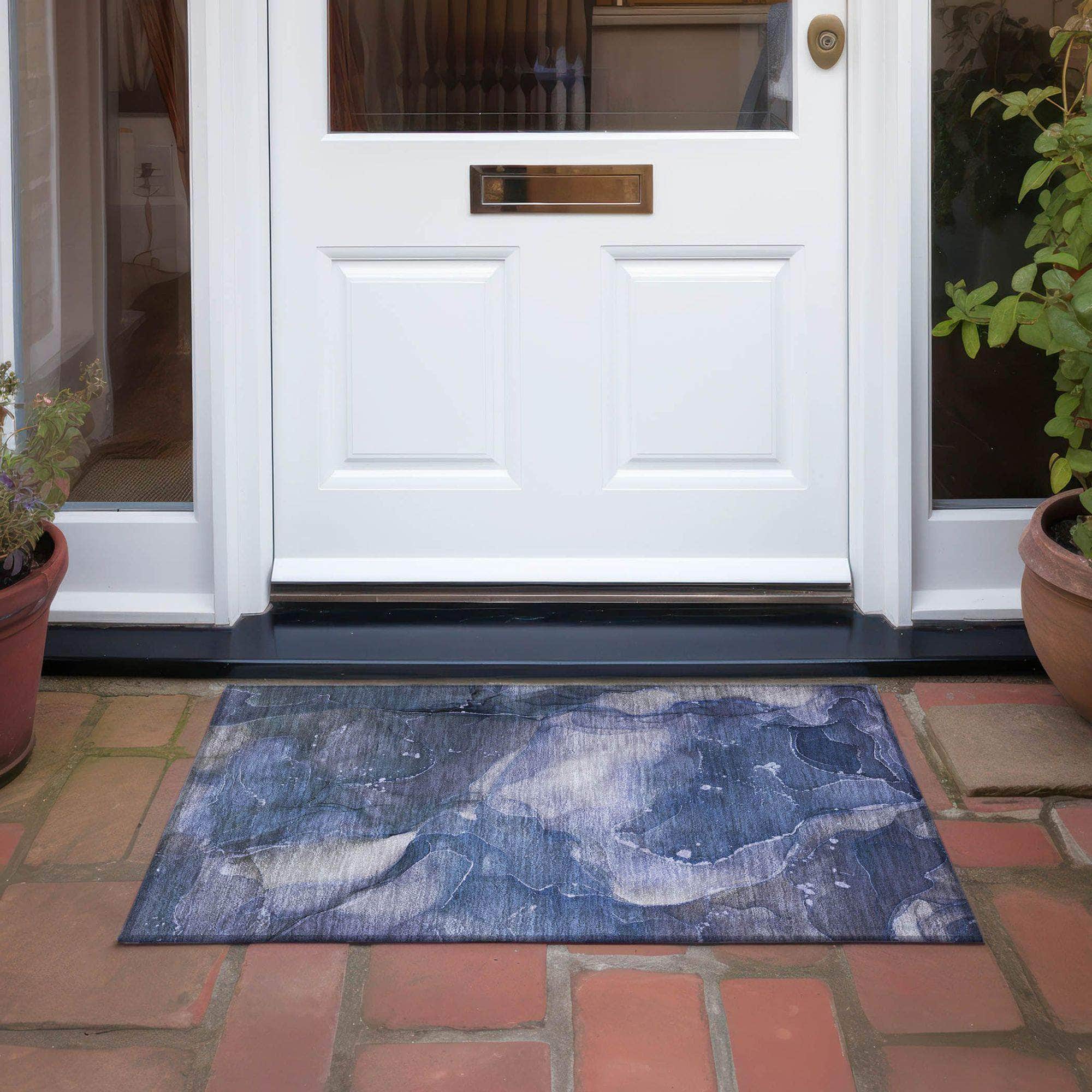Machine Made ACN522 Blue Rugs