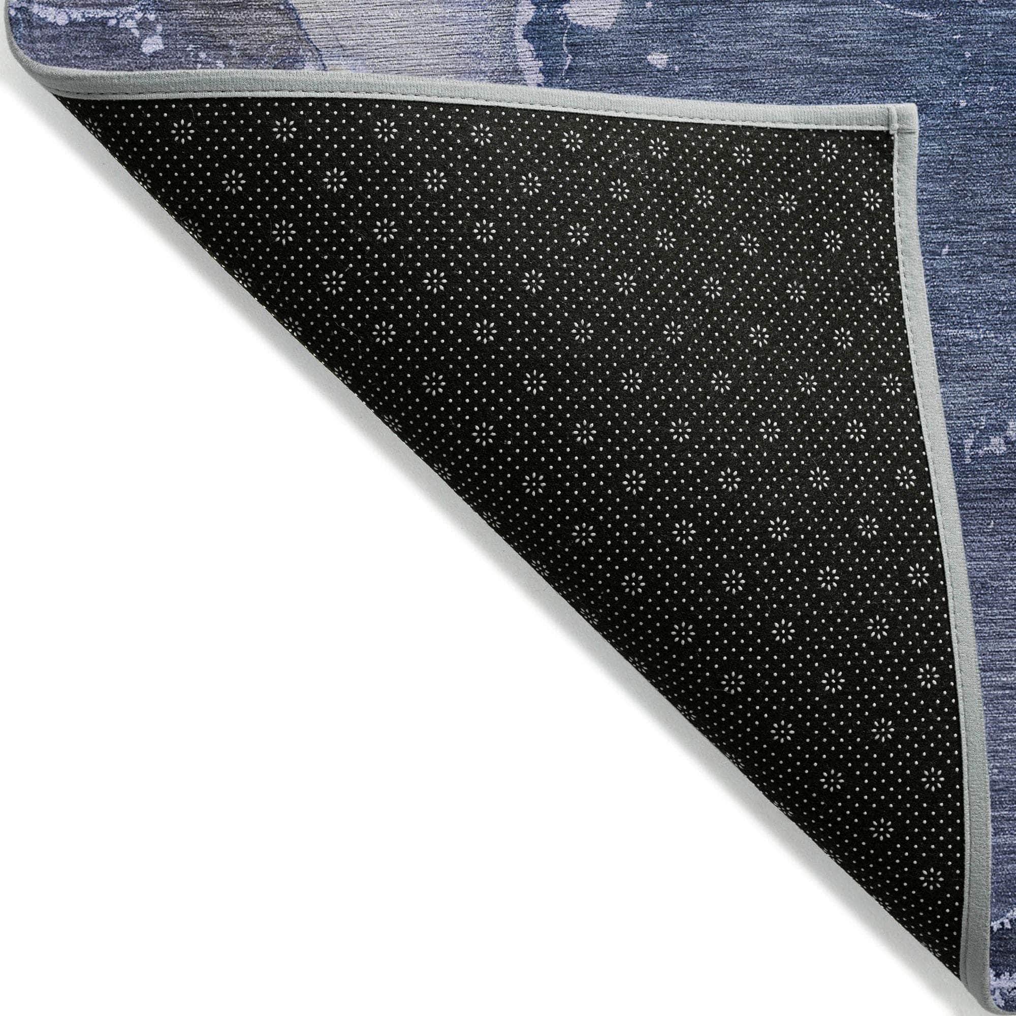 Machine Made ACN522 Blue Rugs