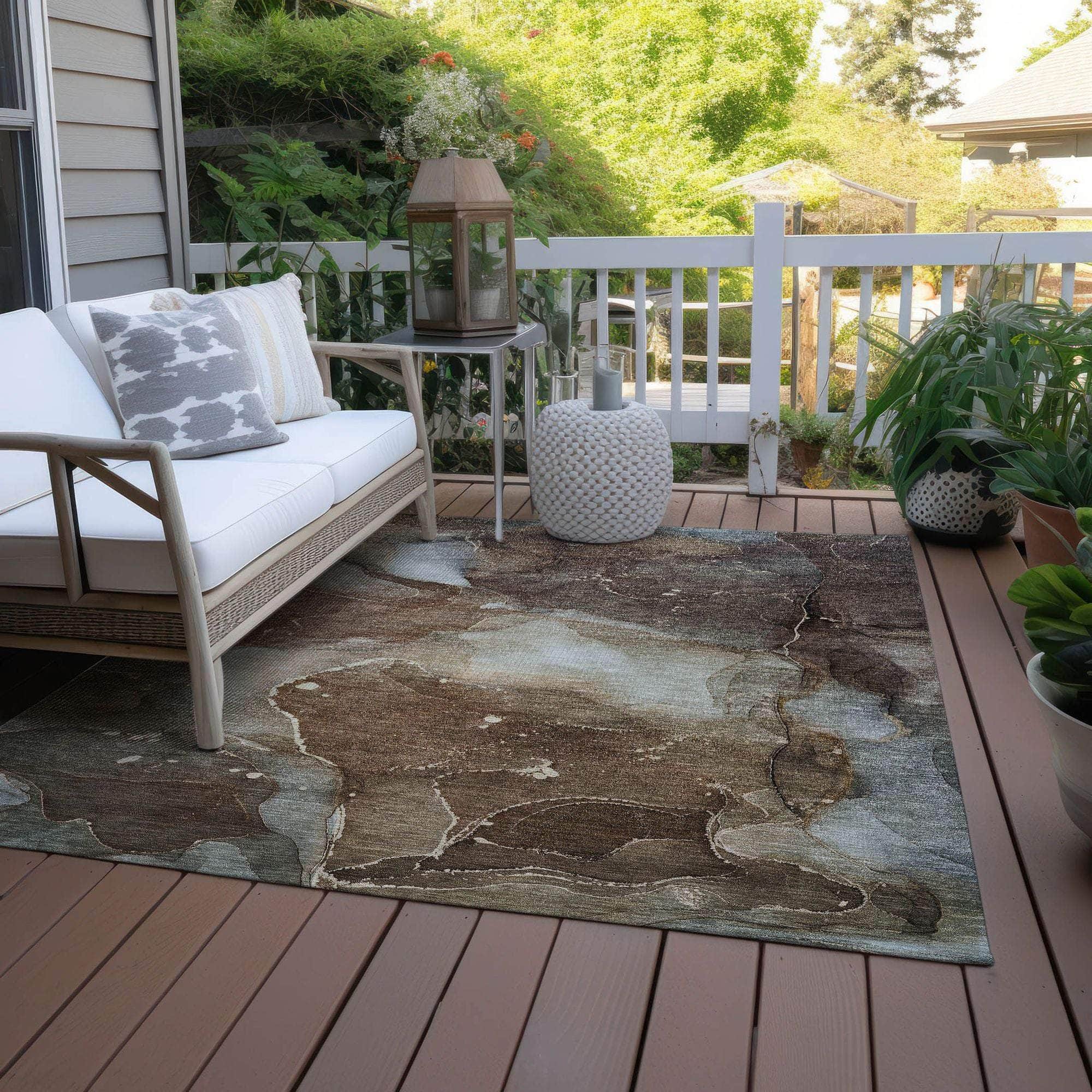 Machine Made ACN522 Brown Rugs