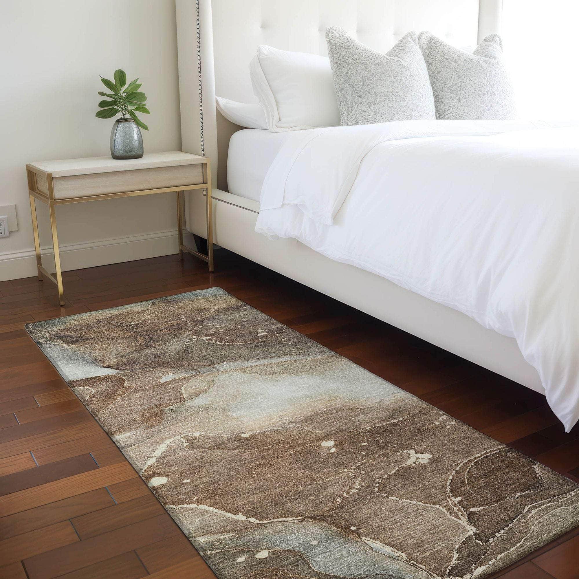 Machine Made ACN522 Brown Rugs