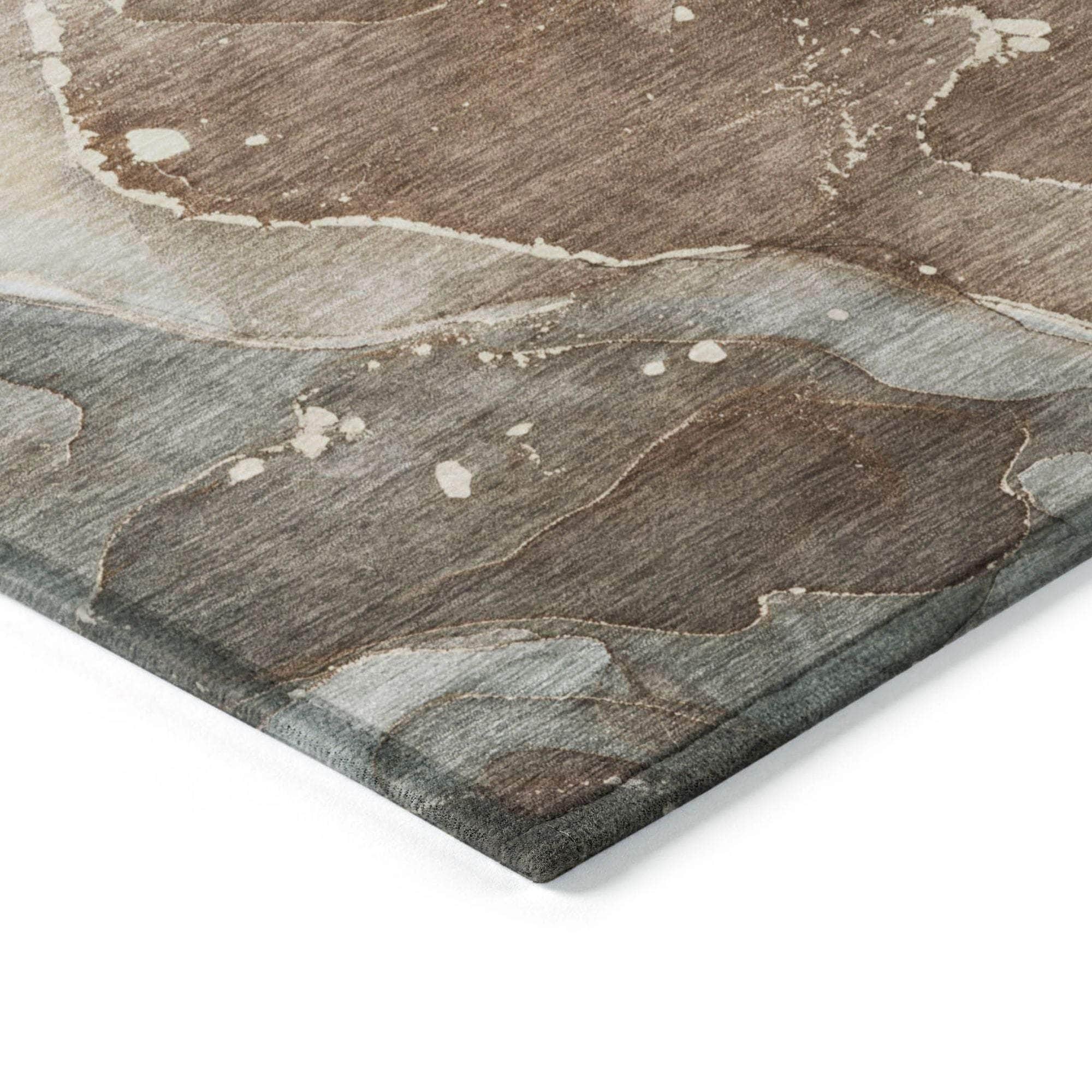 Machine Made ACN522 Brown Rugs