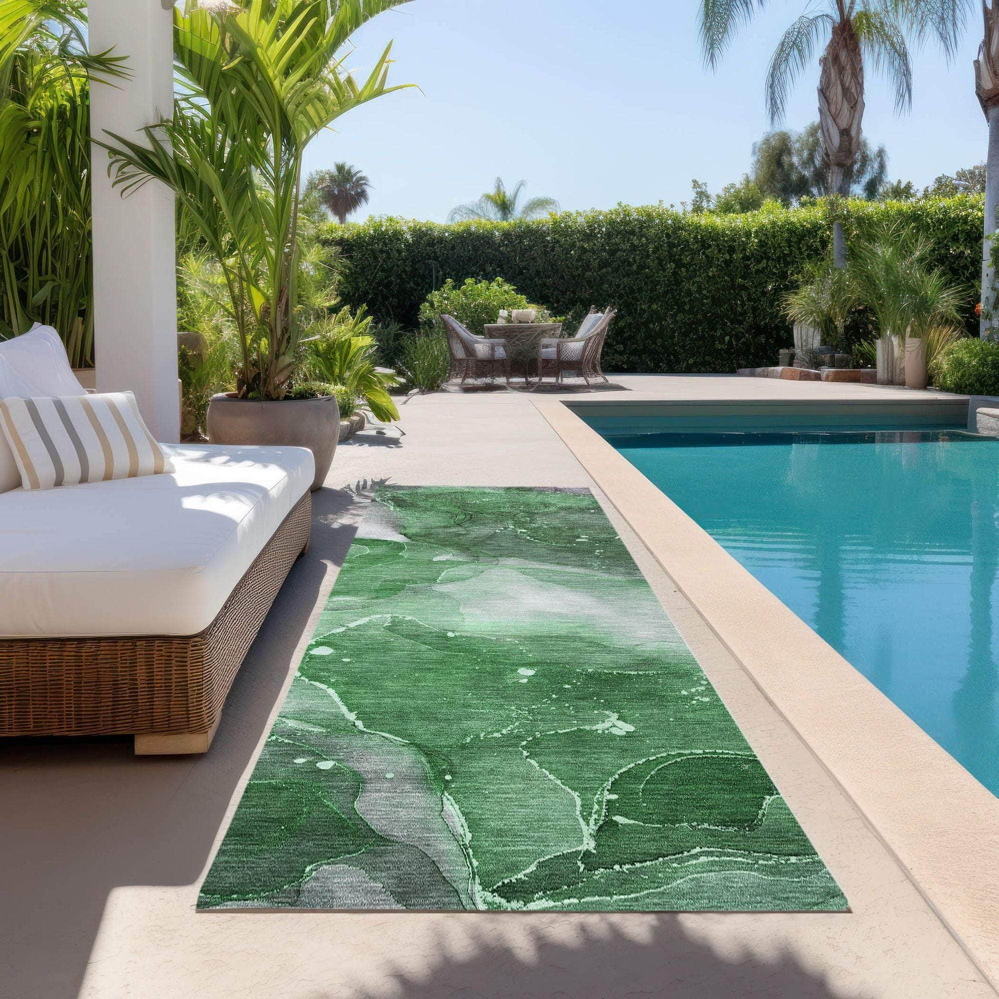 Machine Made ACN522 Emerald Green Rugs