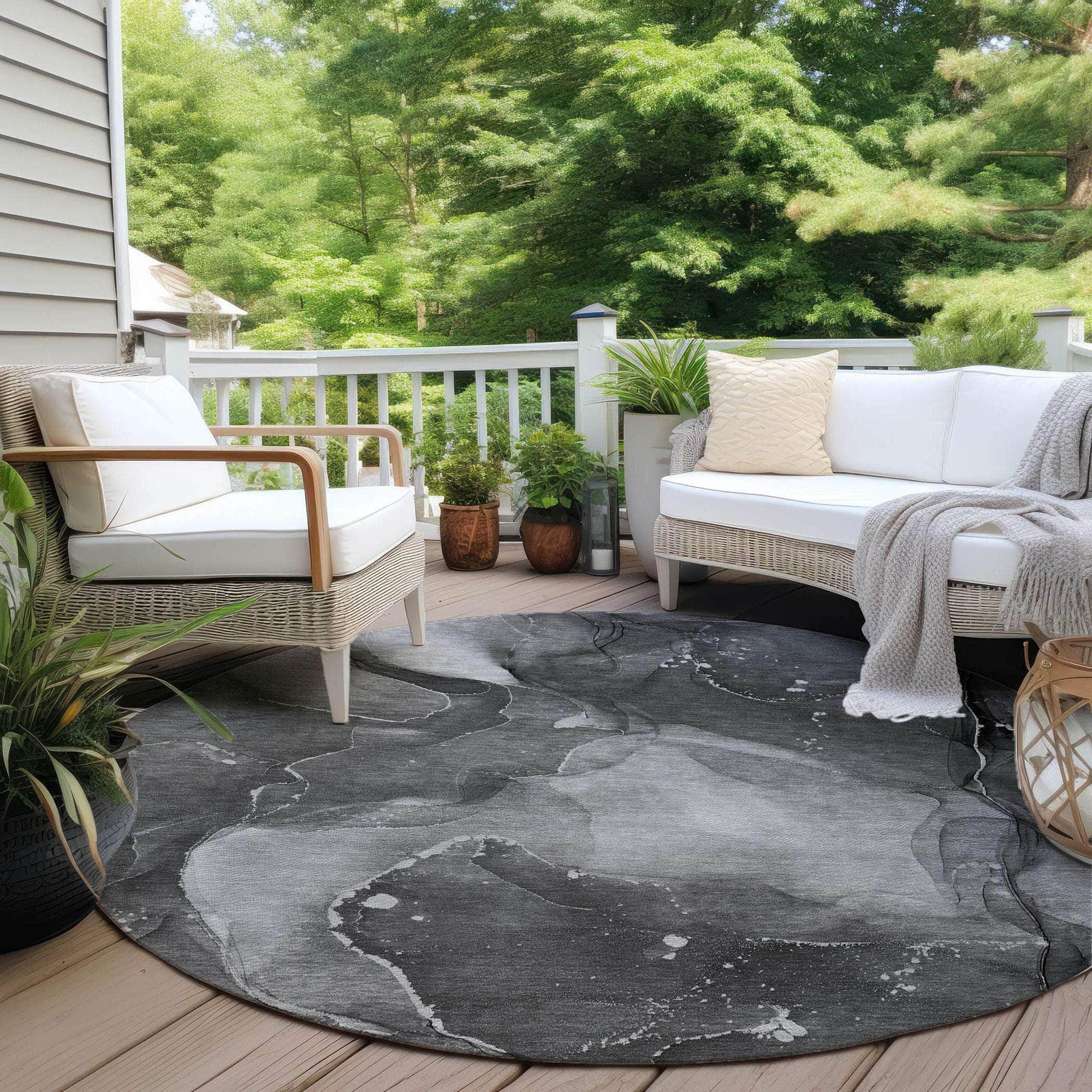 Machine Made ACN522 Gray Rugs