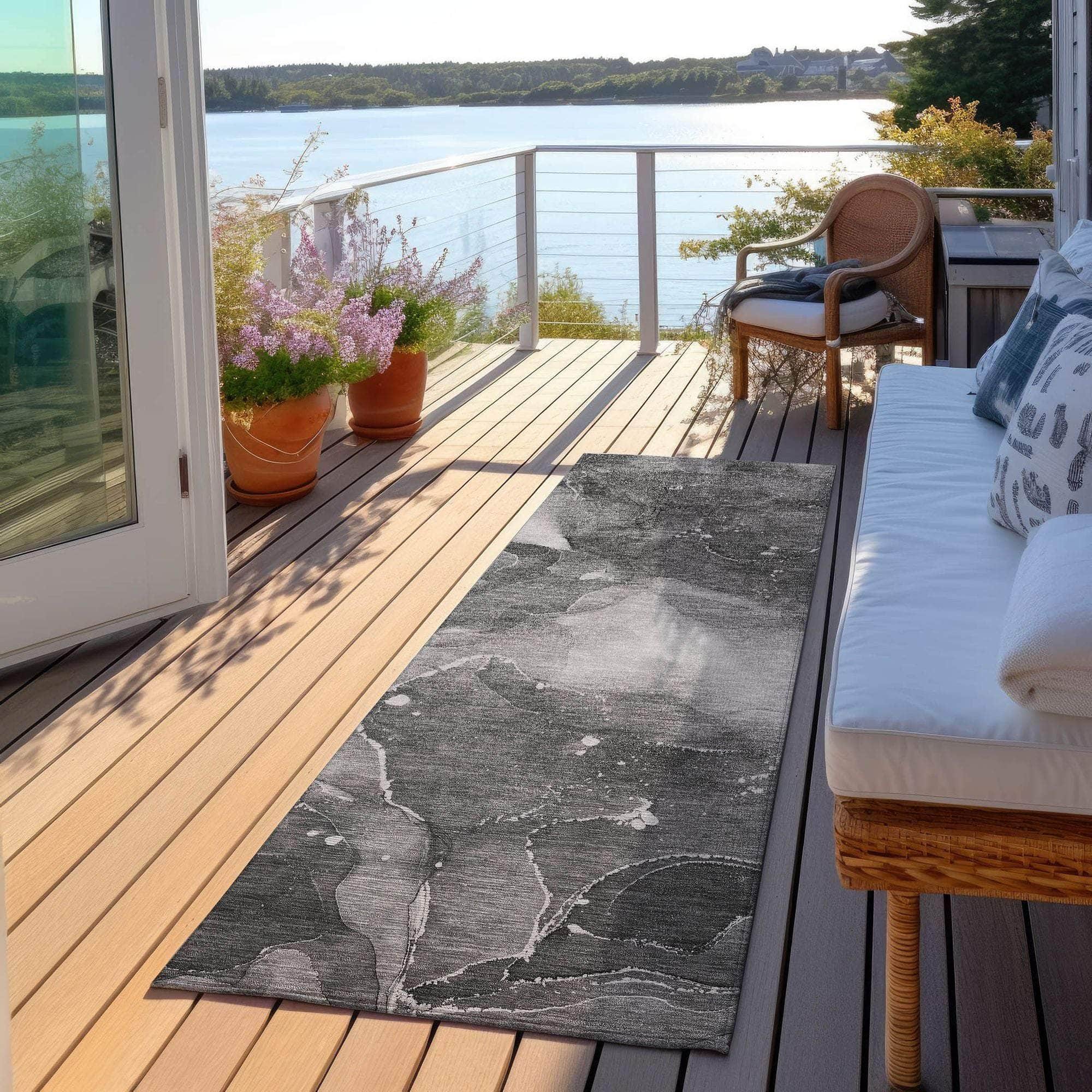 Machine Made ACN522 Gray Rugs