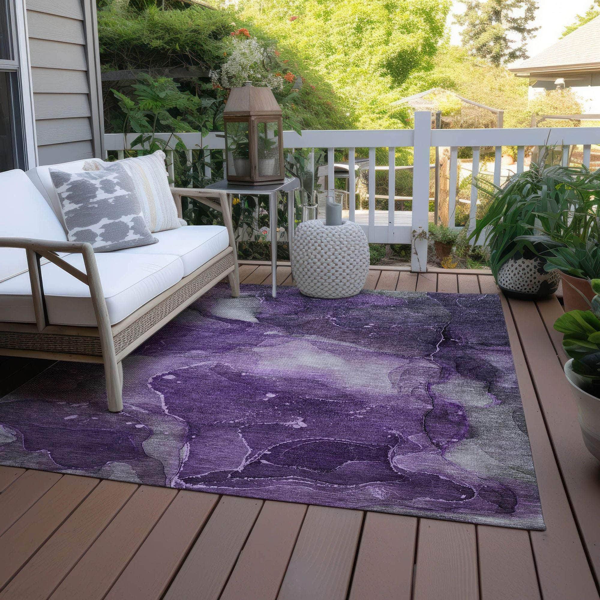 Machine Made ACN522 Purple Rugs
