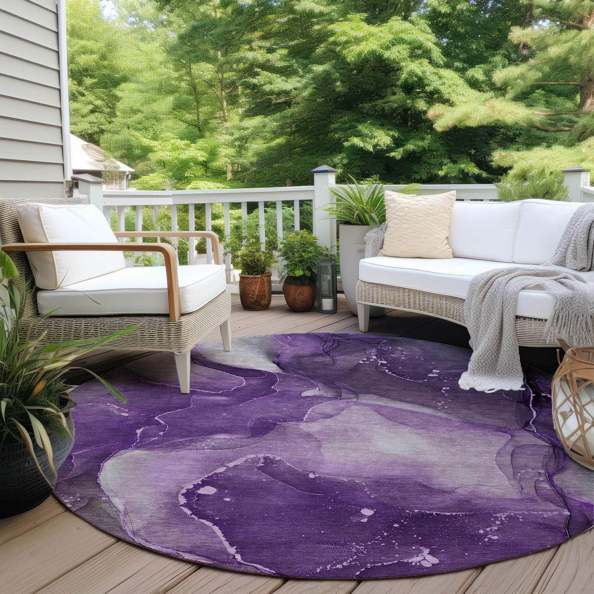 Machine Made ACN522 Purple Rugs