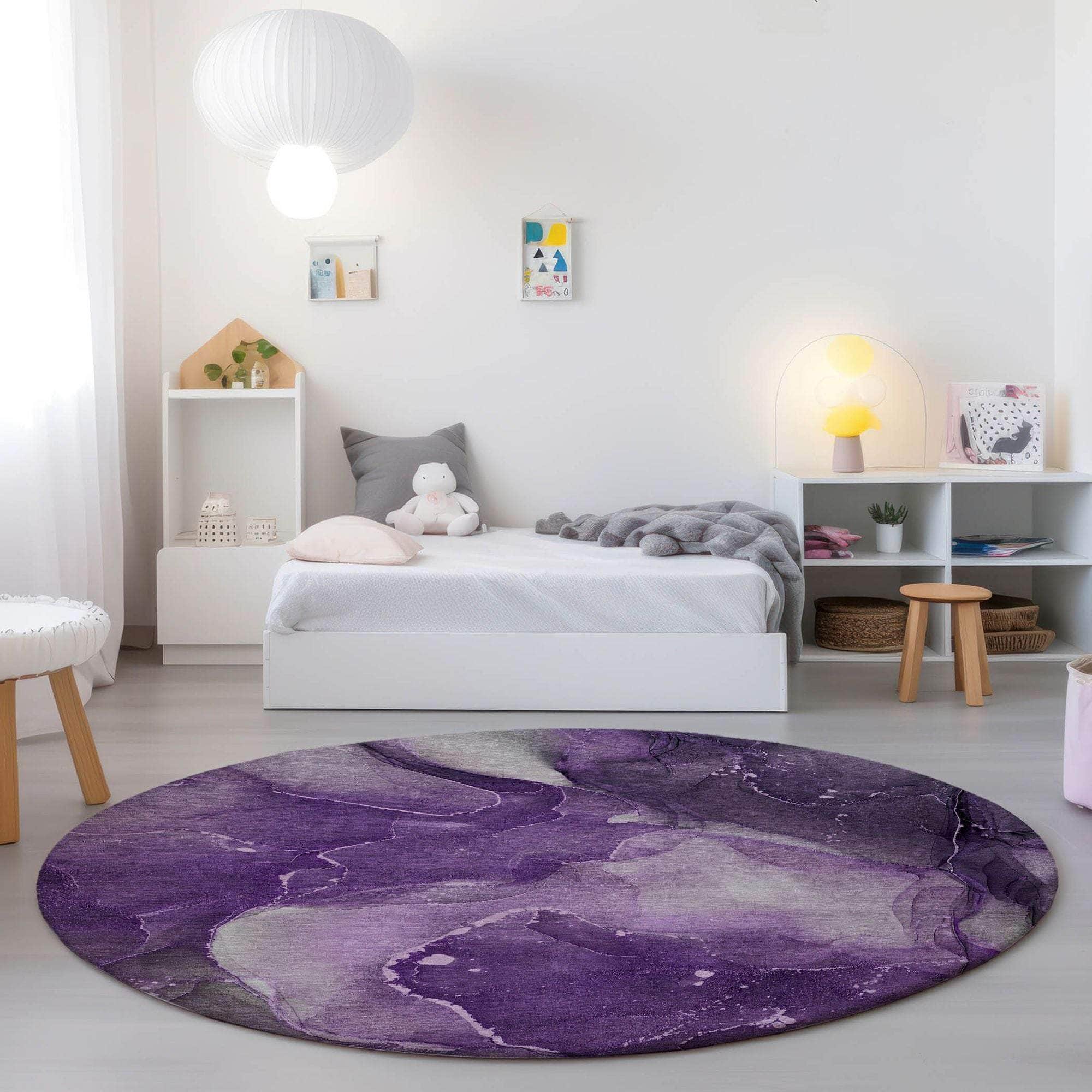 Machine Made ACN522 Purple Rugs