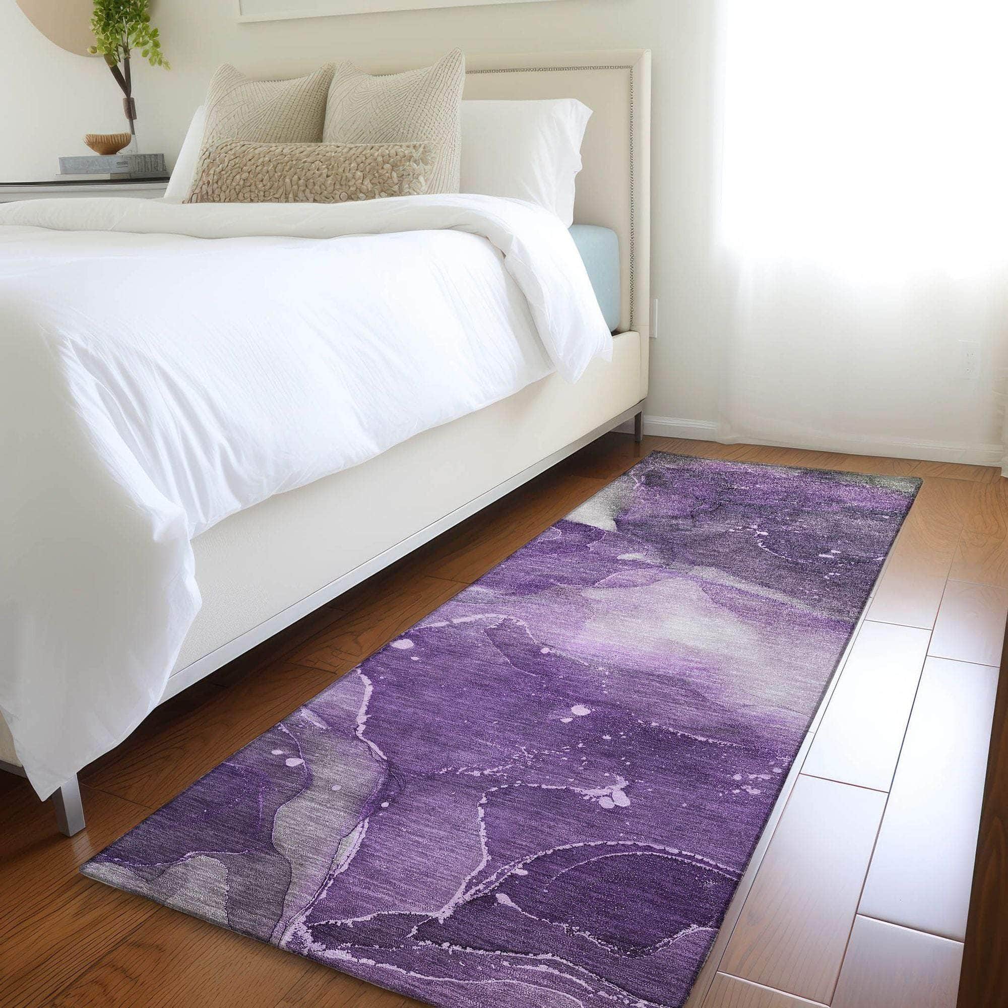 Machine Made ACN522 Purple Rugs