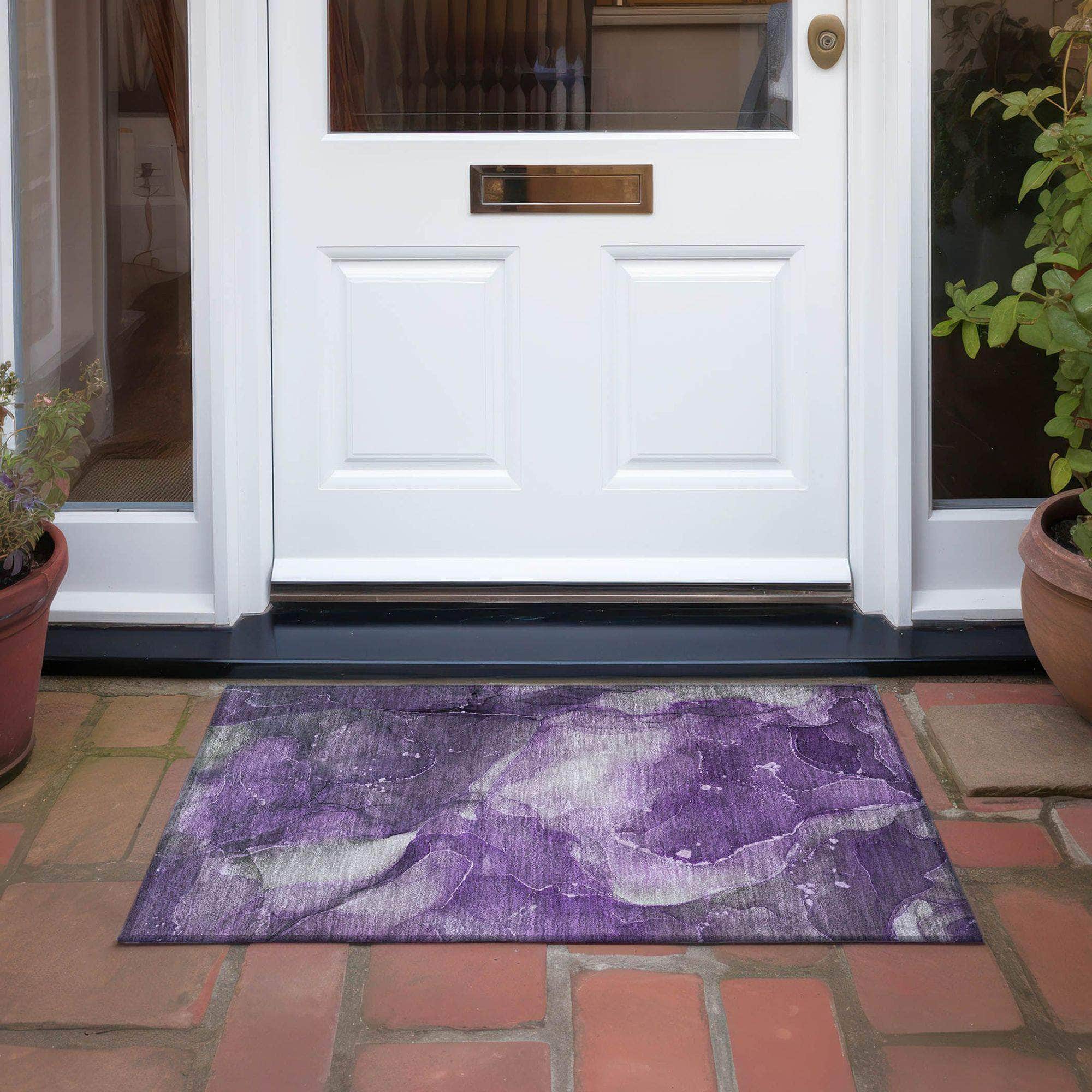 Machine Made ACN522 Purple Rugs