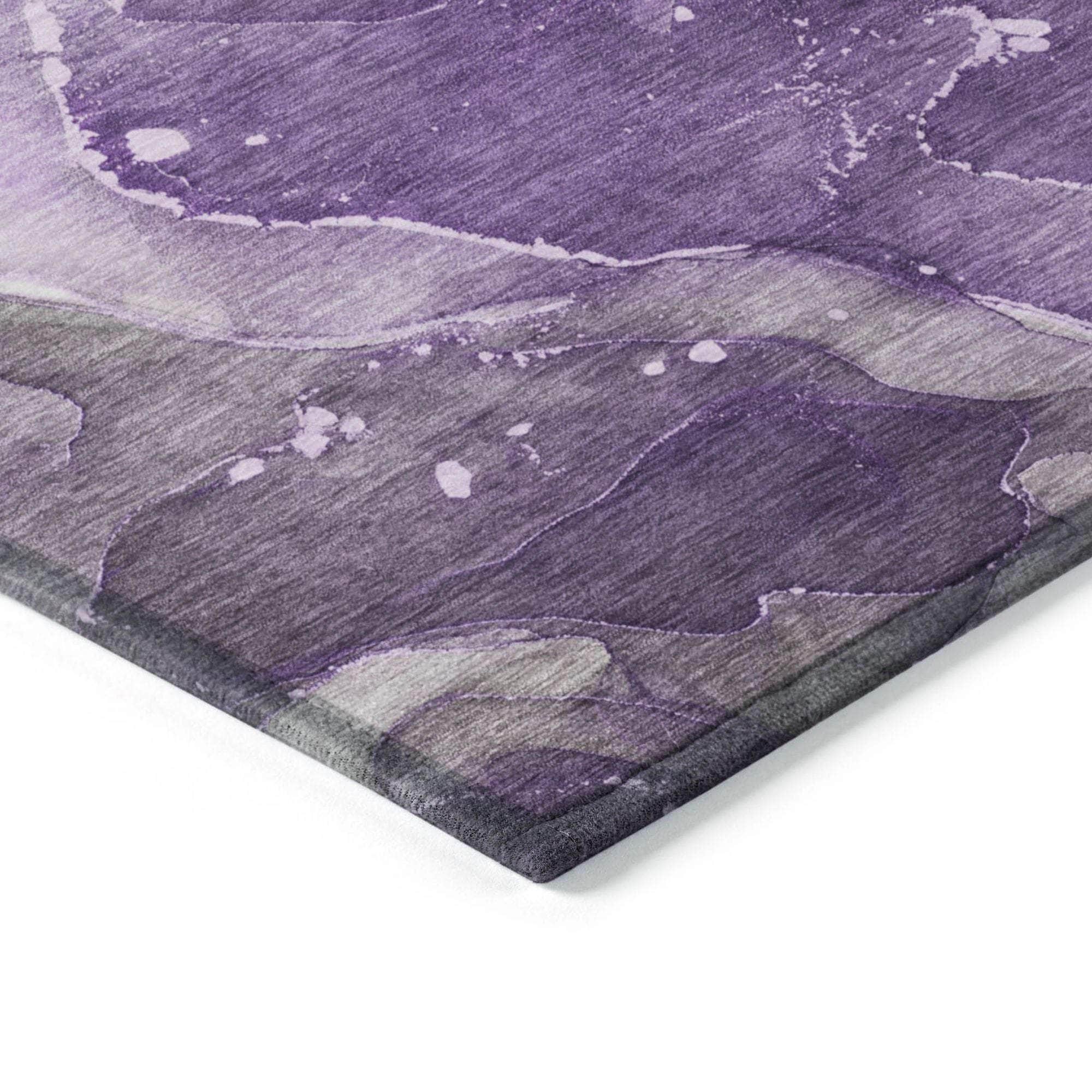 Machine Made ACN522 Purple Rugs