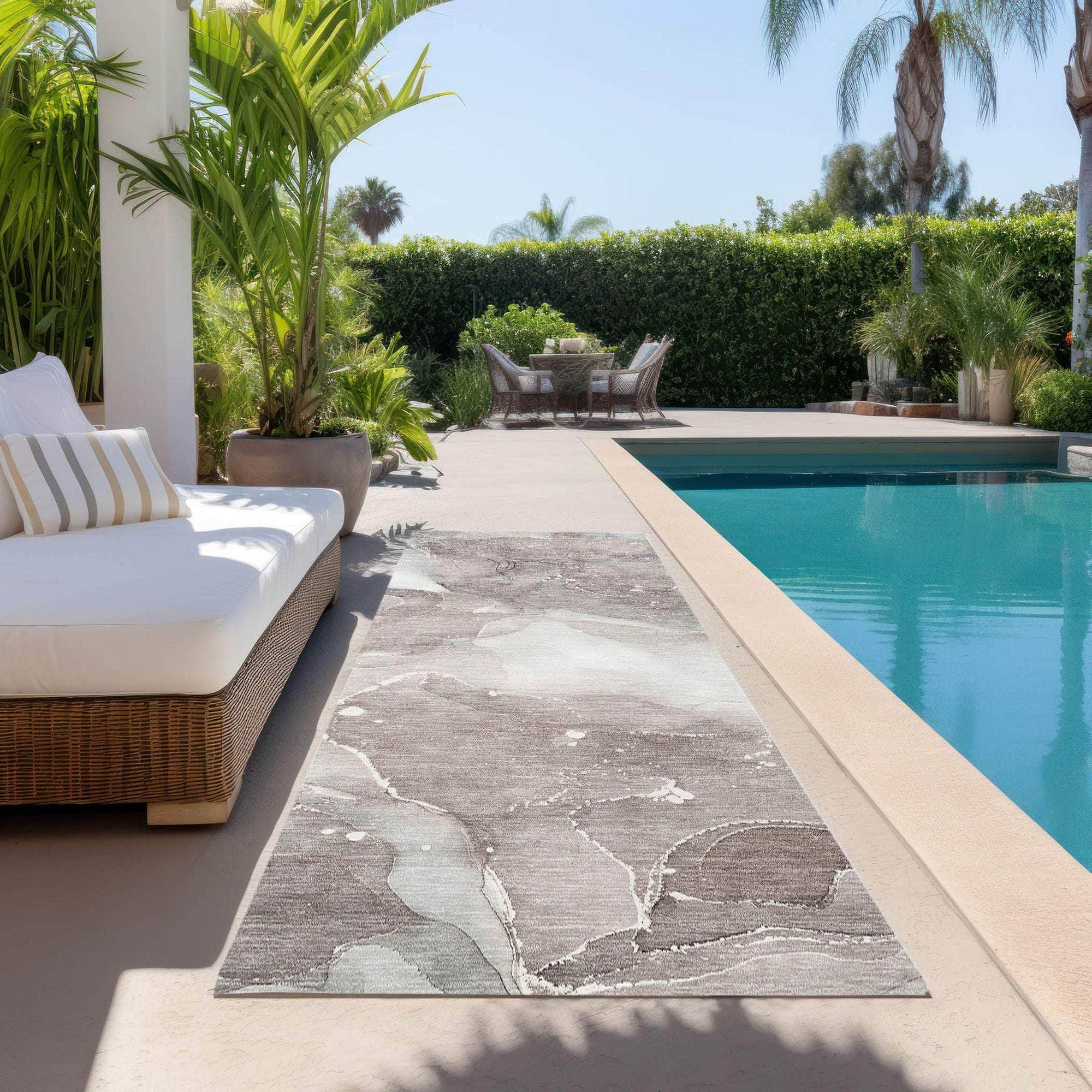Machine Made ACN522 Taupe Brown Rugs