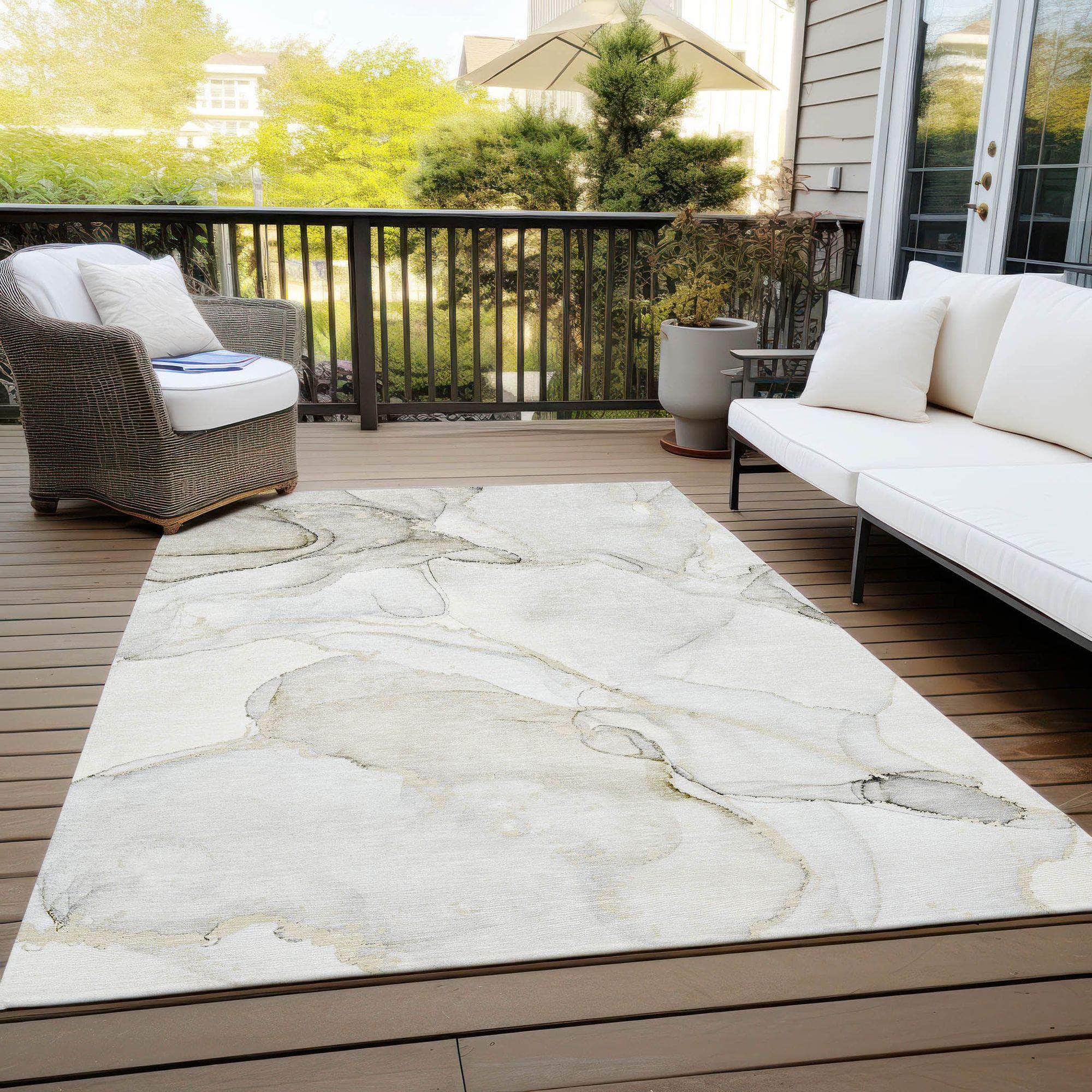 Machine Made ACN523 Beige Brown Rugs